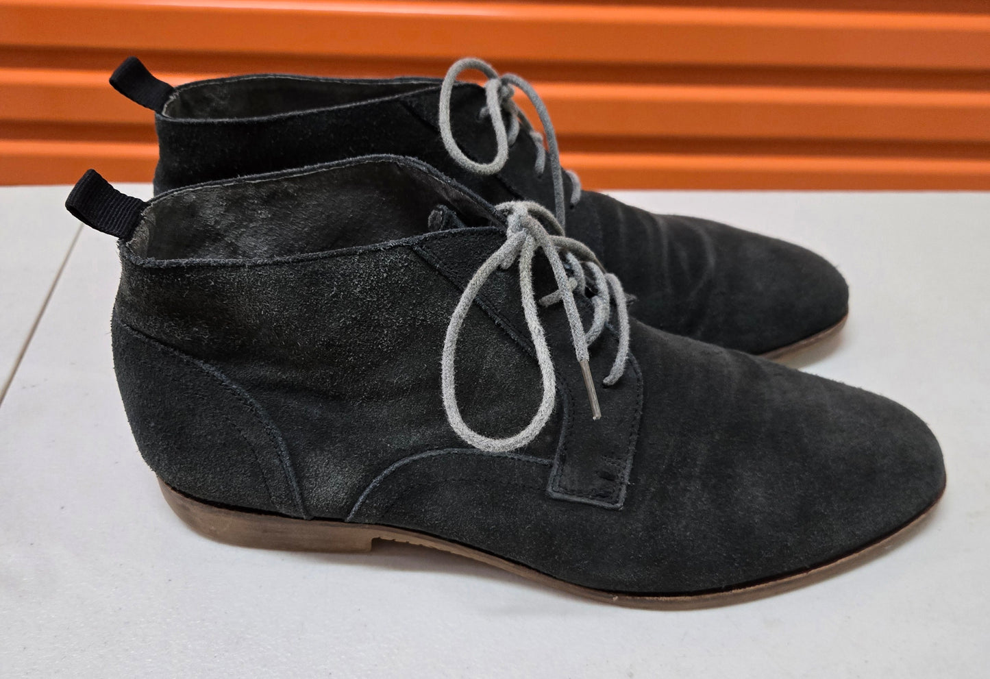 AQ by Aquila Mens Leather Boots Grey Suede Shoes Size 13 US, 12 UK, 46 EUR