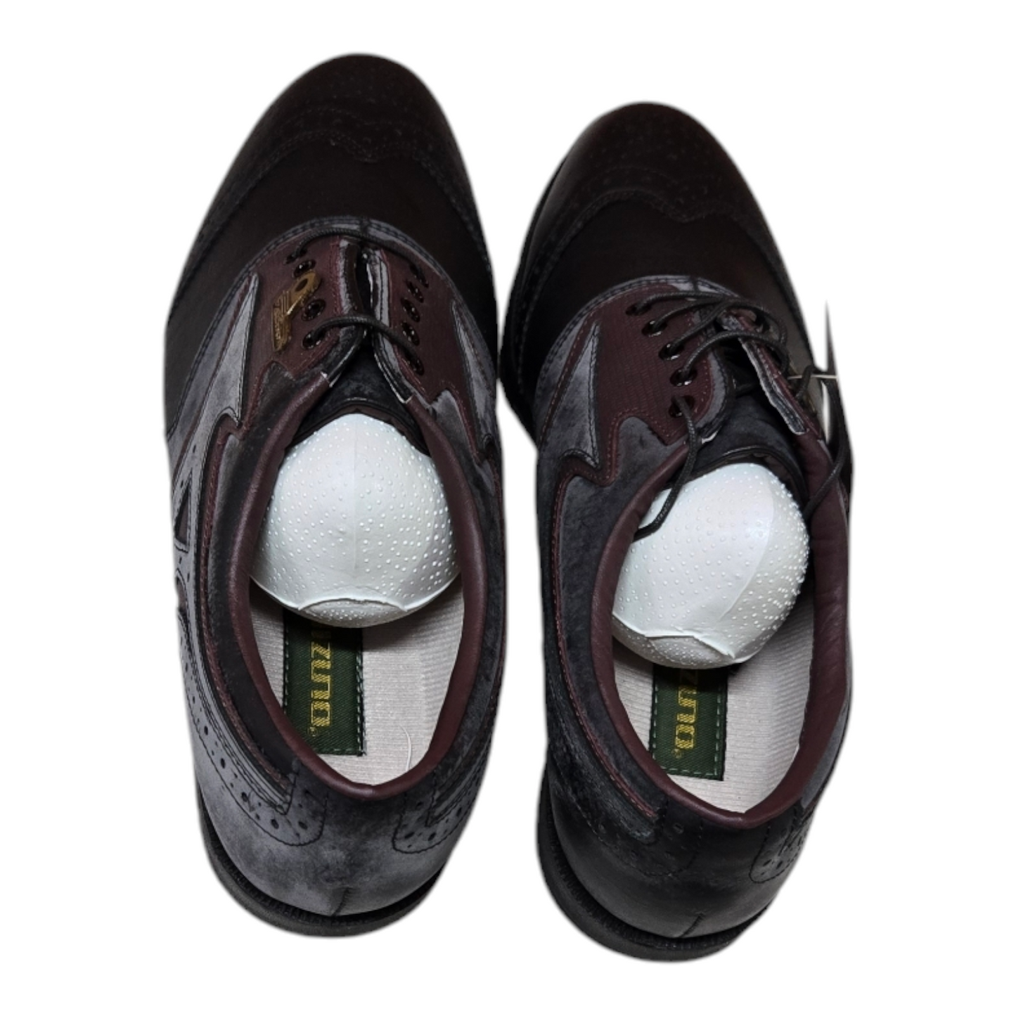 Mizuno Golf Faldo-AW Mens Spiked Golf Shoes Black/Burgundy Boots 9.5 US, 42.5 EU