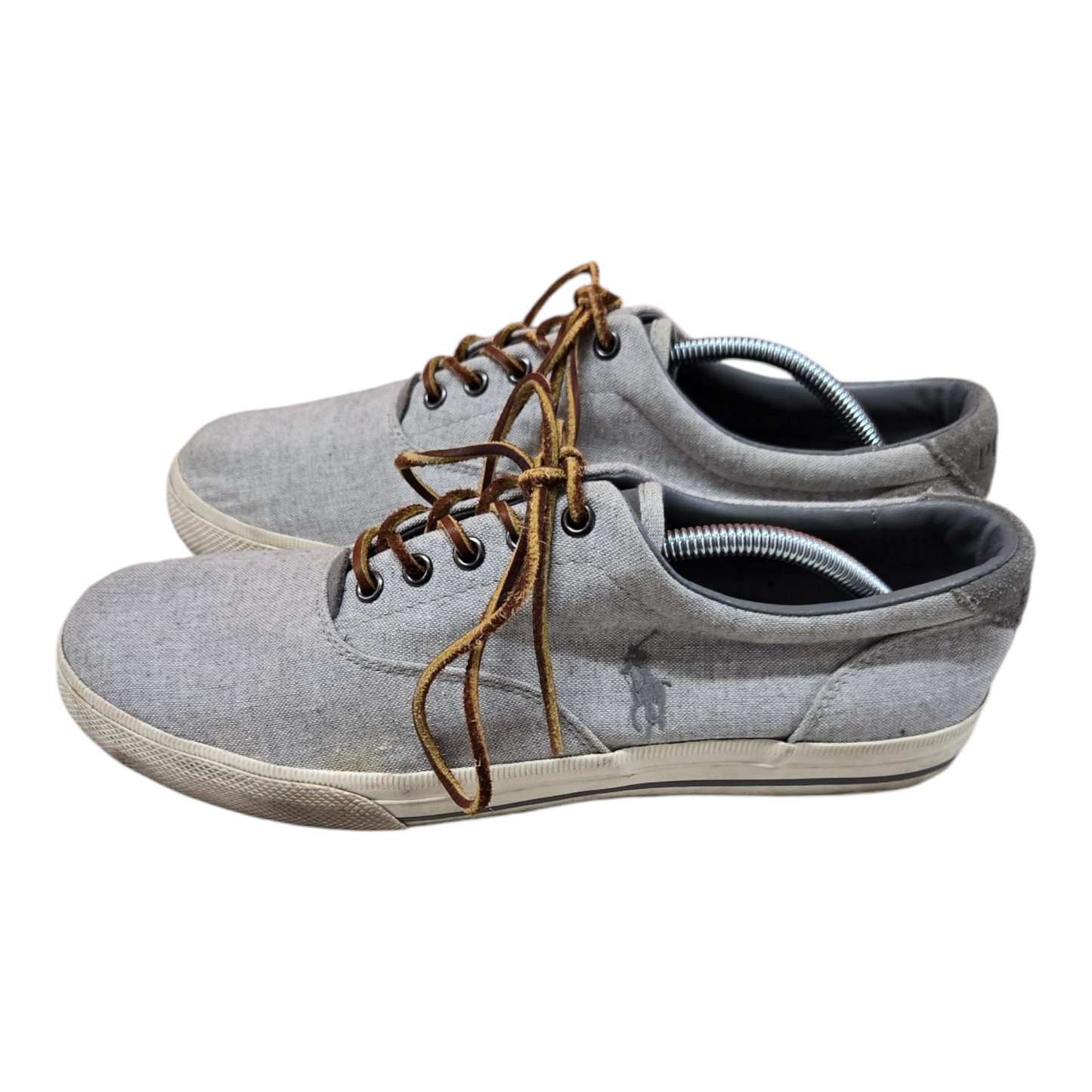 Polo Ralph Lauren Vaughn Mens Shoes Silver Canvas/Suede 11.5D US, 11 UK, 45 EUR