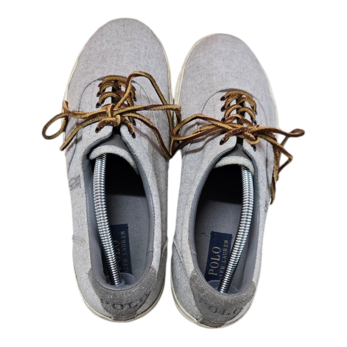 Polo Ralph Lauren Vaughn Mens Shoes Silver Canvas/Suede 11.5D US, 11 UK, 45 EUR