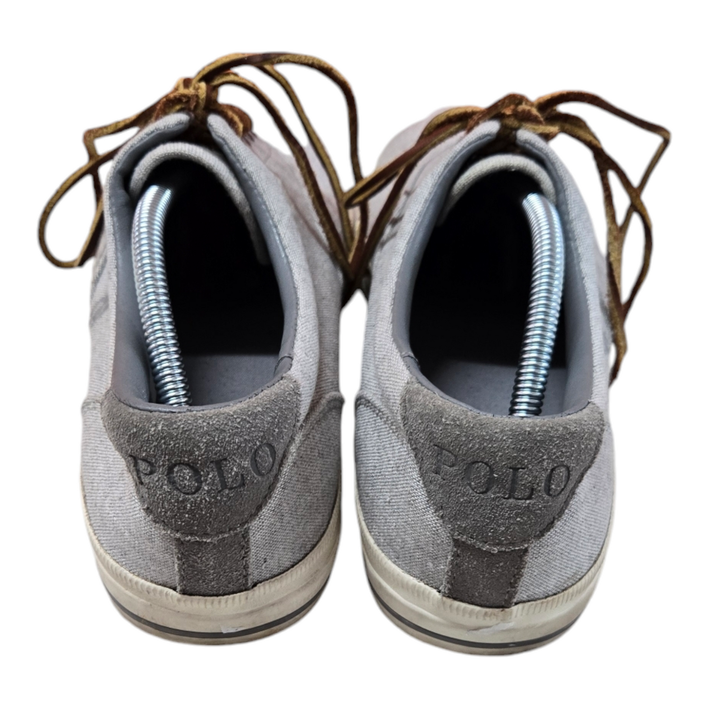 Polo Ralph Lauren Vaughn Mens Shoes Silver Canvas/Suede 11.5D US, 11 UK, 45 EUR
