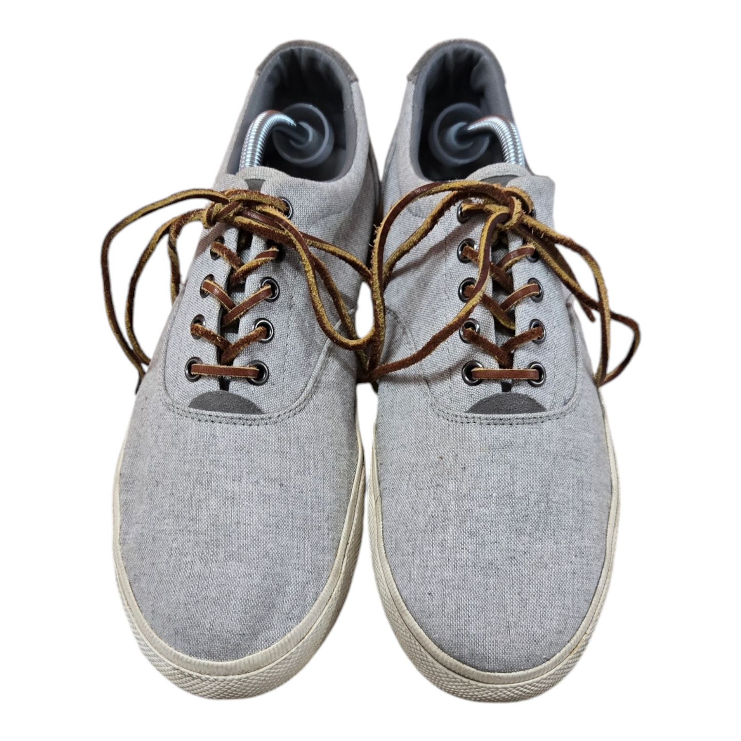 Polo Ralph Lauren Vaughn Mens Shoes Silver Canvas/Suede 11.5D US, 11 UK, 45 EUR