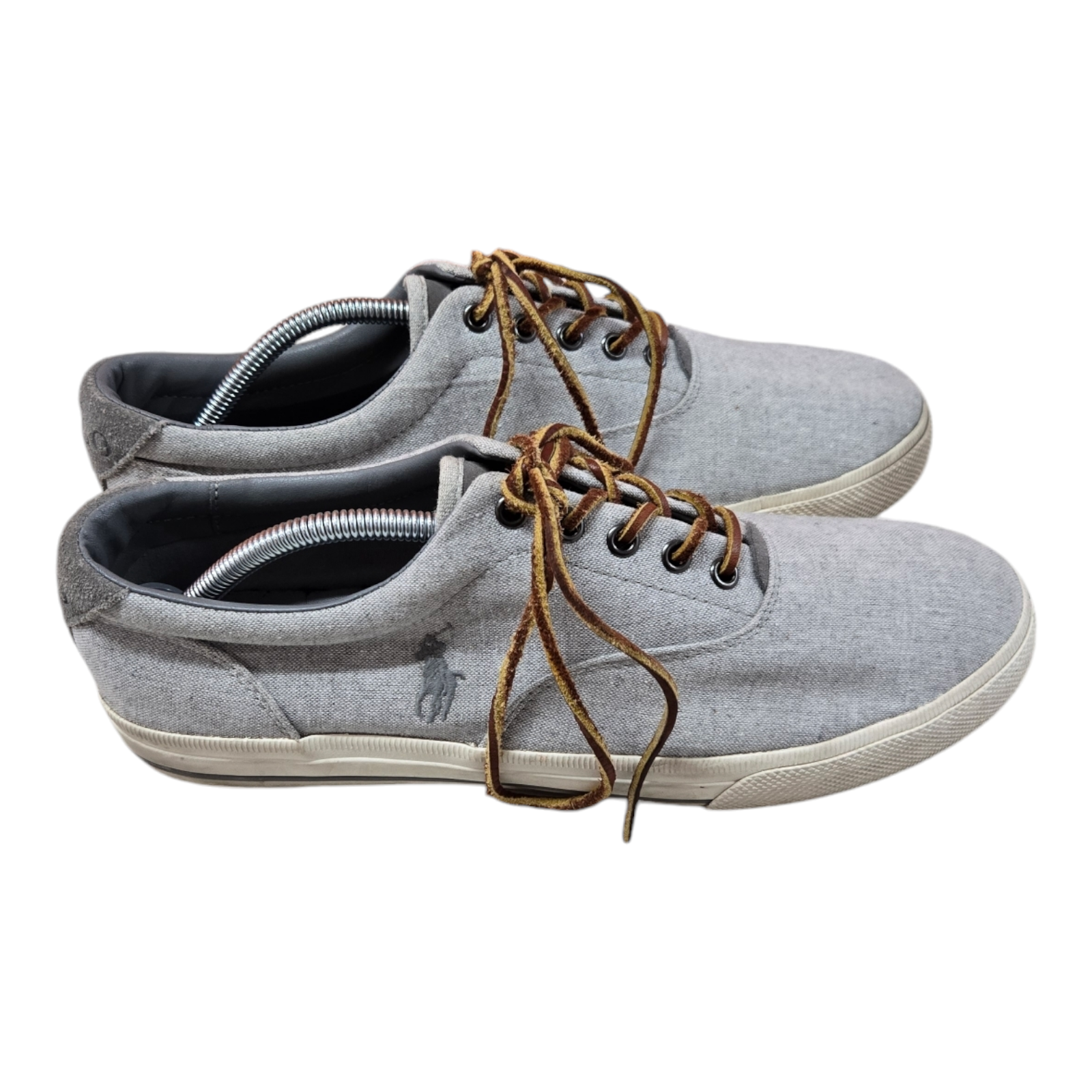 Polo Ralph Lauren Vaughn Mens Shoes Silver Canvas Suede 11.5D US 11 U Sea of Shoppers