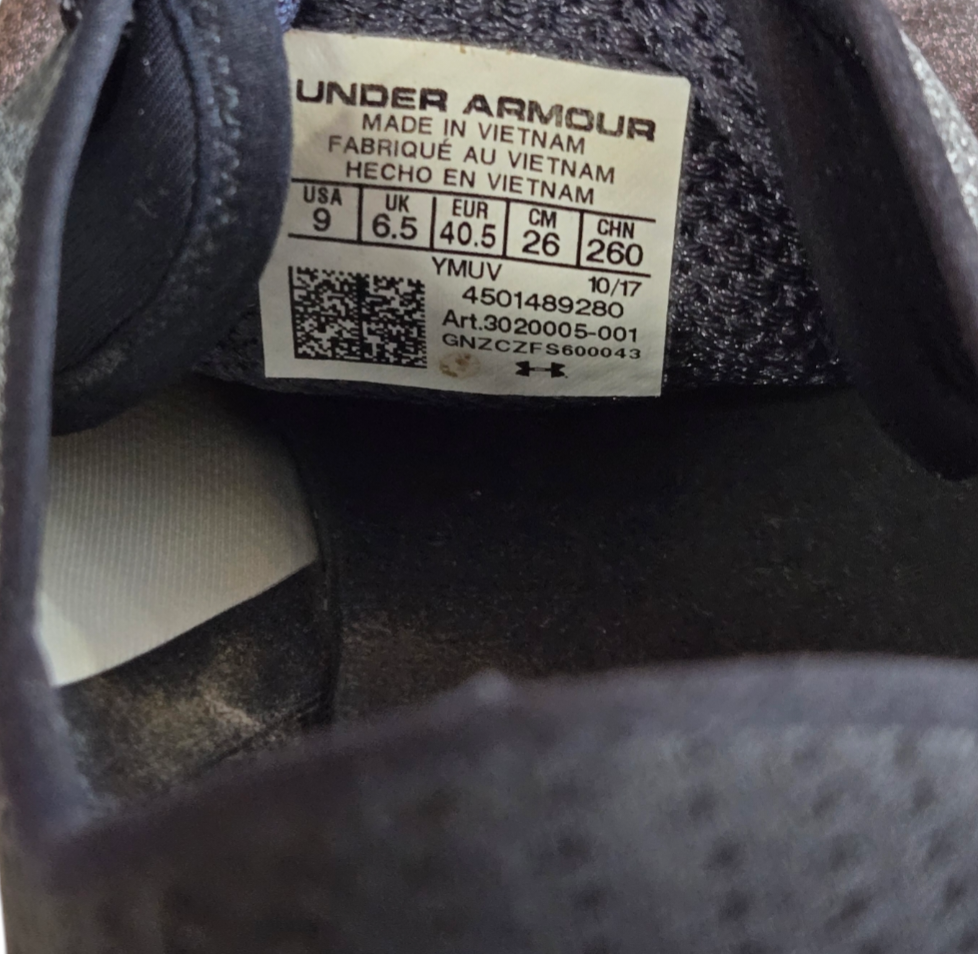 Under Armour Charged Escape Womens Shoes Grey/Black Size 9 US, 6.5 UK, 40.5 EUR