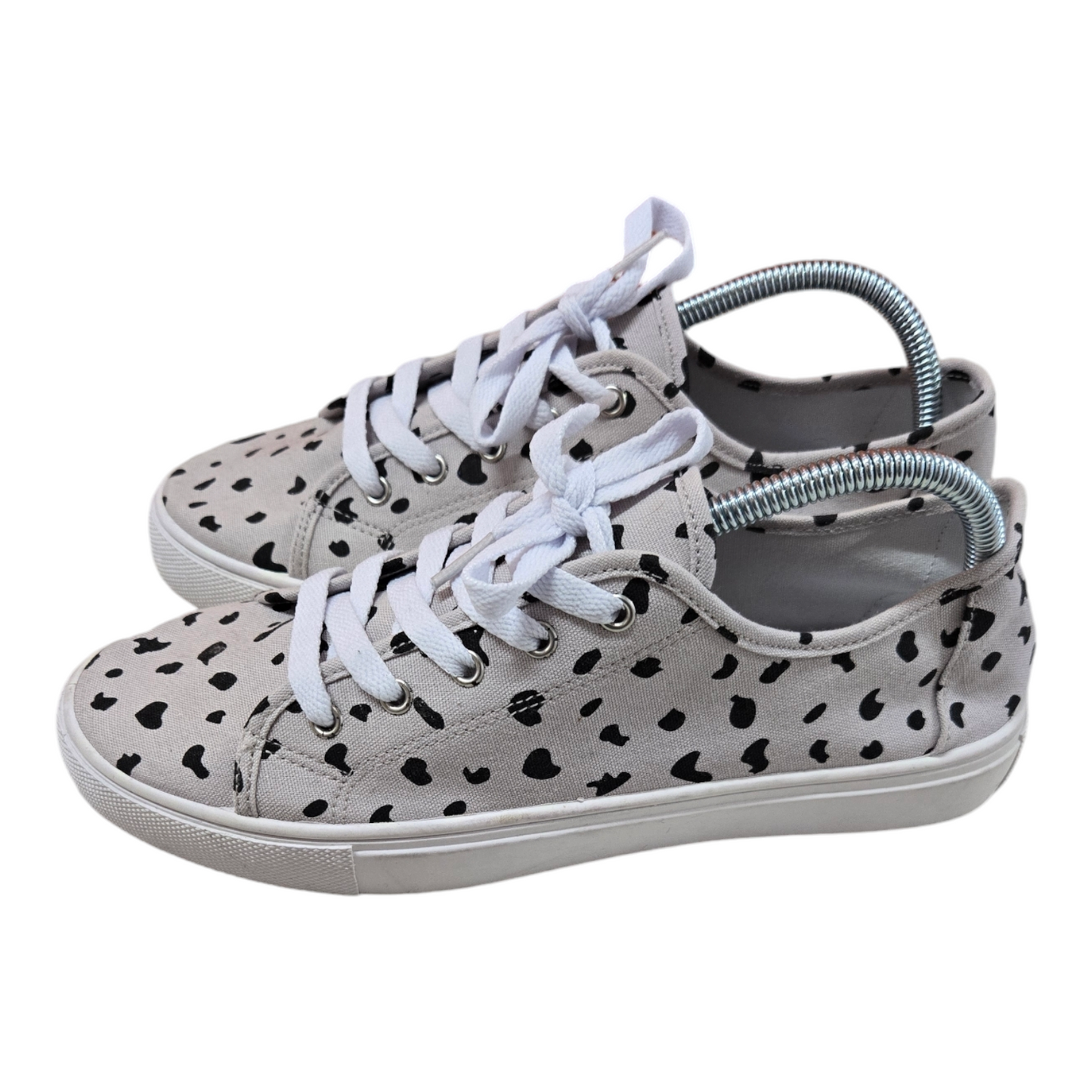 Asos Womens Shoes Dalmatian Print Flat Sneakers Beige Size 10 US, 8 UK, 41 EUR