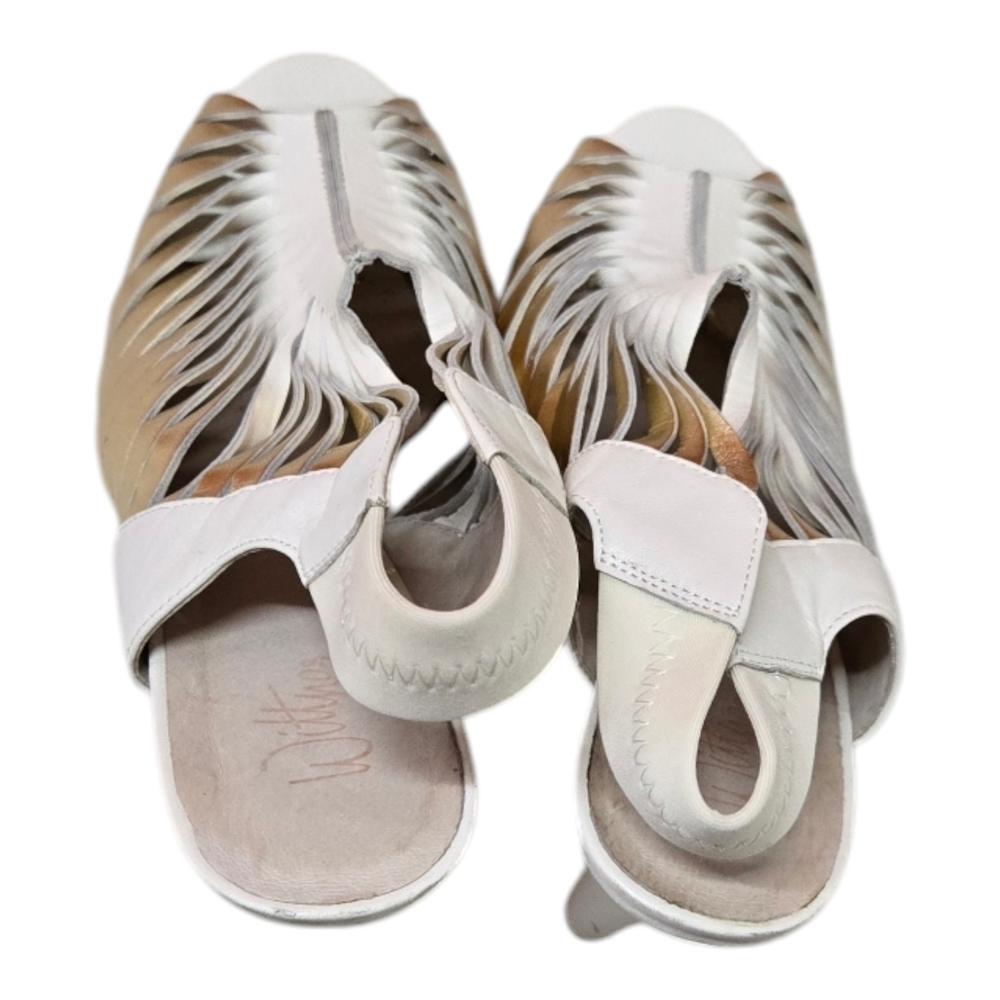 WITTNER VIZ Womens Shoes Rose Gold/ White Sandals Leather Size 9.5 AU, 40 EUR
