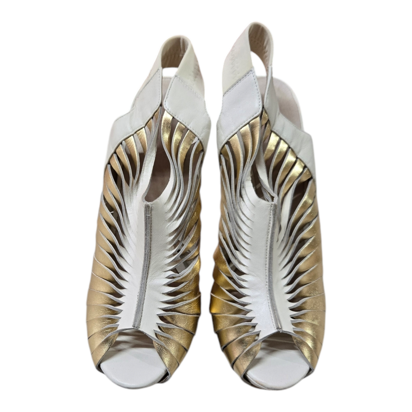 WITTNER VIZ Womens Shoes Rose Gold/ White Sandals Leather Size 9.5 AU, 40 EUR