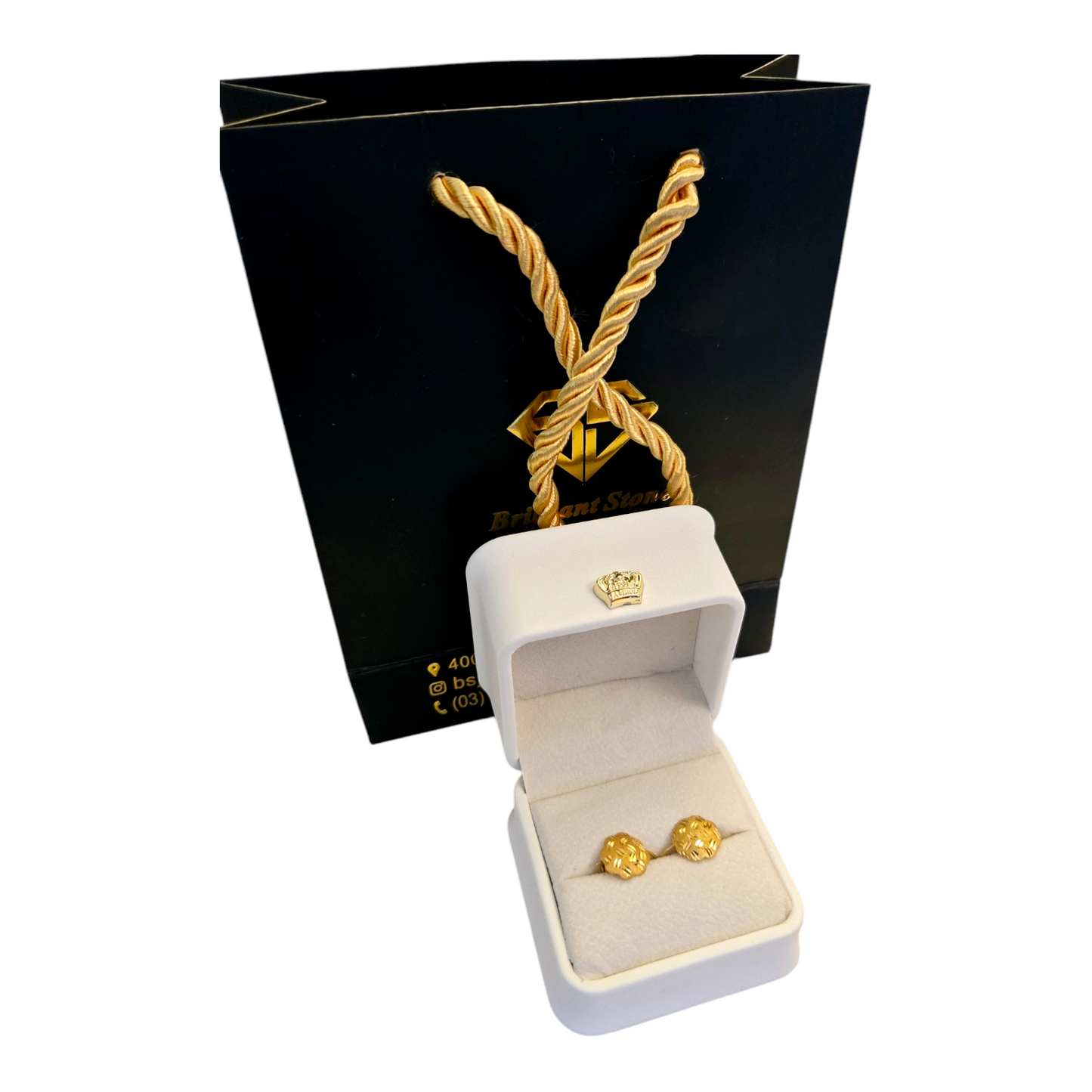 21K Karat Real Yellow Gold Floral Womens Hoop Earrings Adults 0.81g with Case & Gift Receipt