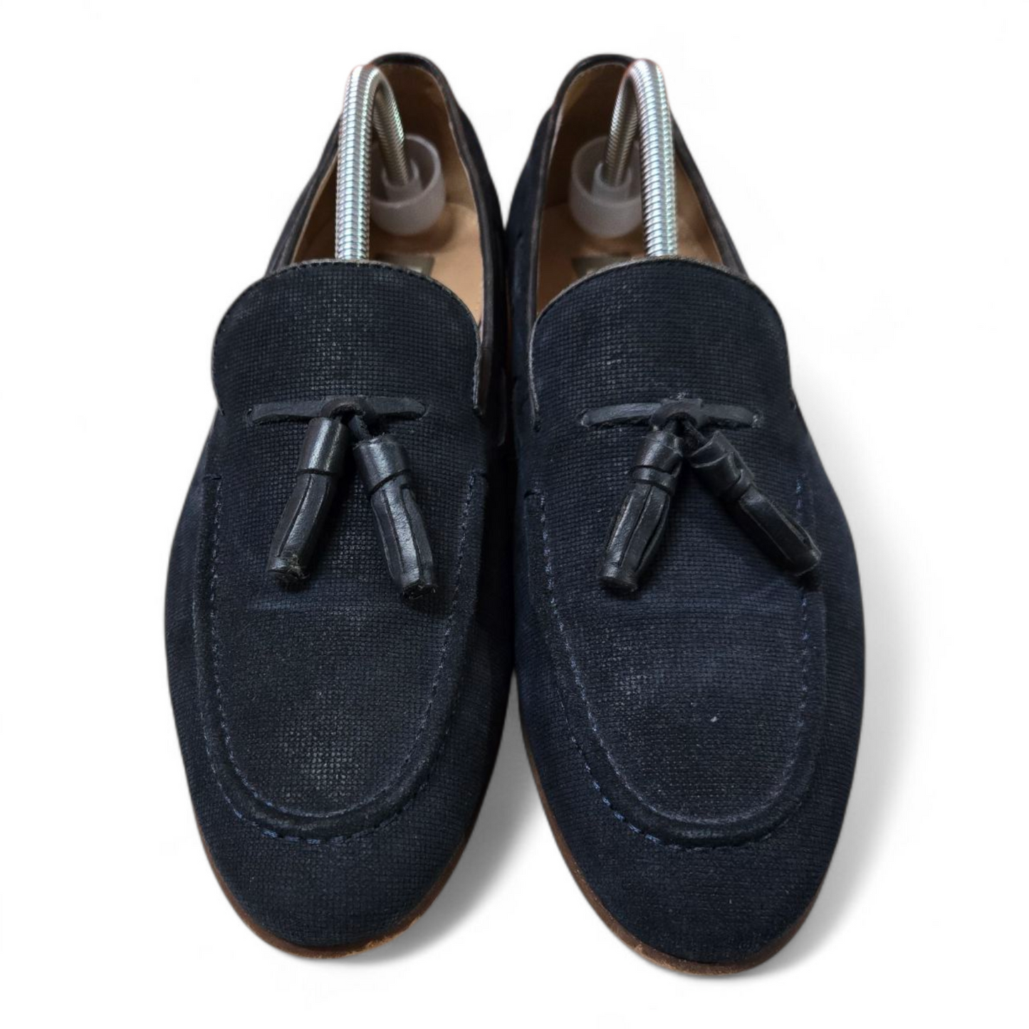 Aquila Mens Loafers Gunmetal Leather Shoes Size 9 US, 42 EUR, 8 UK - Ready To Go