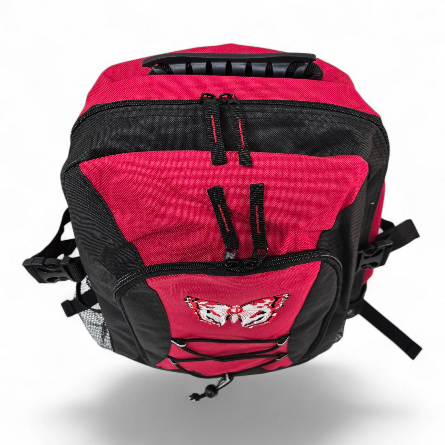WS B5002 Smartpack Backpack Women's Girls Black/Red Bag - Butterfly Embroidery 🦋