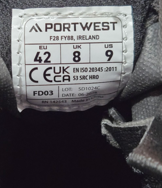 Portwest Steelite Protector Plus Boots Mens Black 9 US, 8 UK, 42EU-New with Box