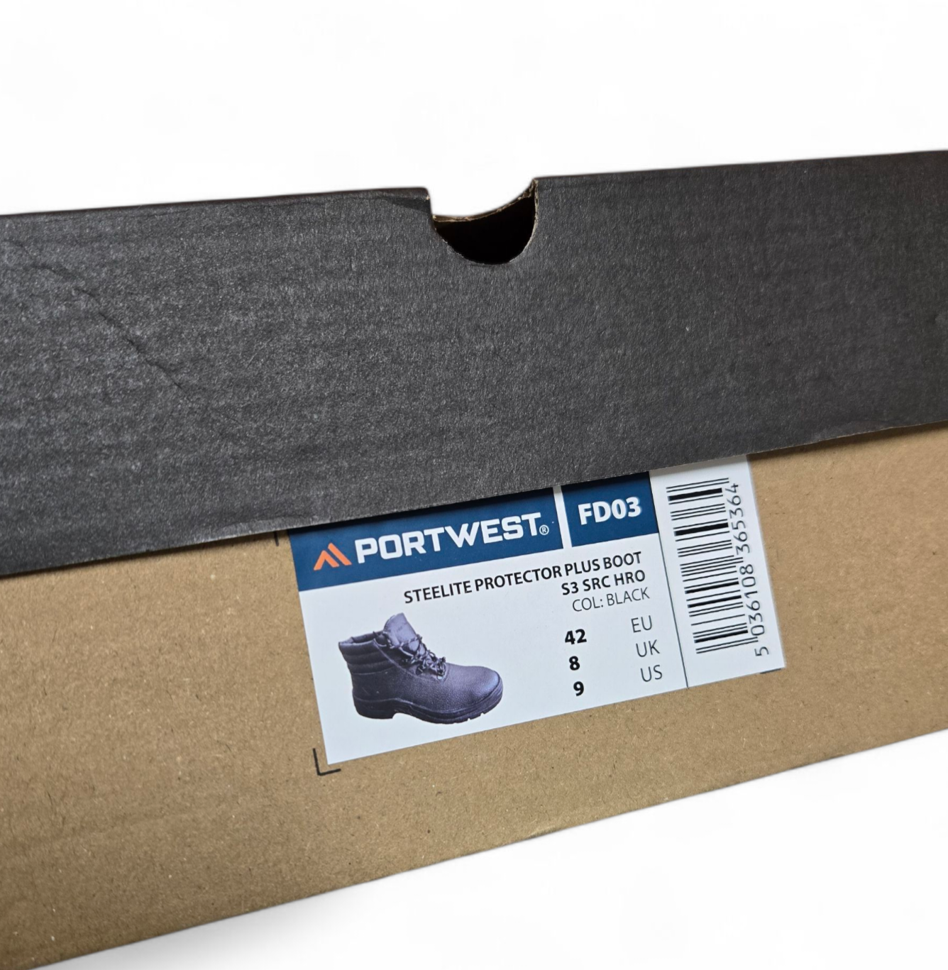 Portwest Steelite Protector Plus Boots Mens Black 9 US, 8 UK, 42EU-New with Box