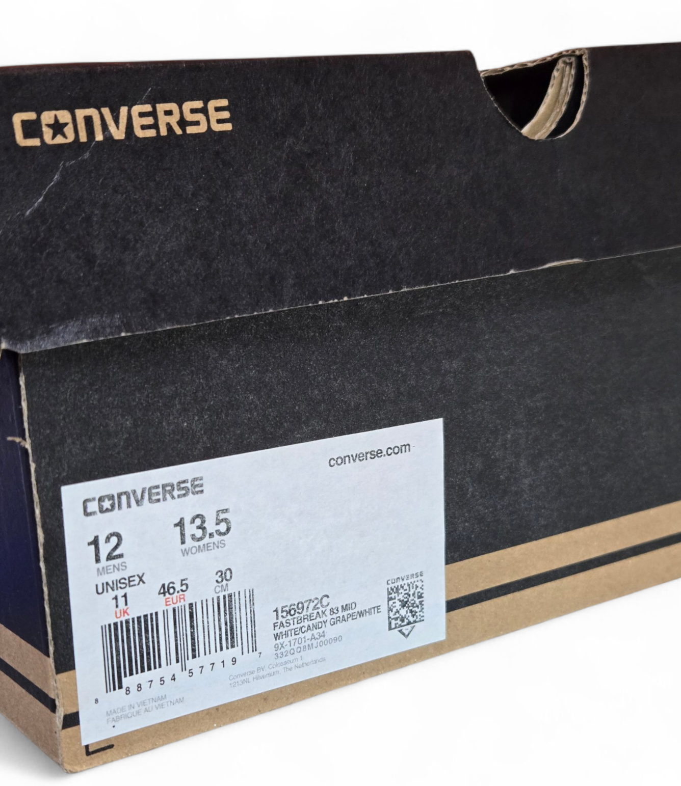 Converse All star Fastbreak 83 Mid Mens Shoes White/Candy Grape Size 12 US, 11 UK, 46.5 EU