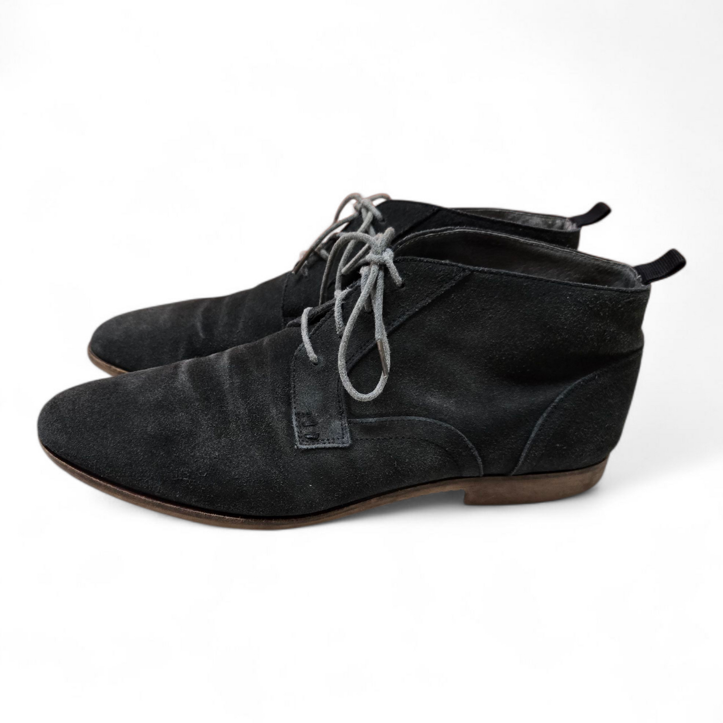 AQ by Aquila Mens Leather Boots Grey Suede Shoes Size 13 US, 12 UK, 46 EUR