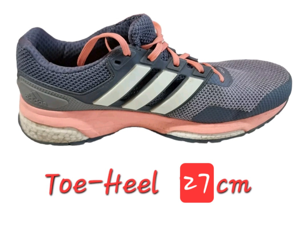 ADIDAS Boost Shoes Womens Sport Grey/Peach Runners Size 10 US, 8.5 UK, 42.5 EUR
