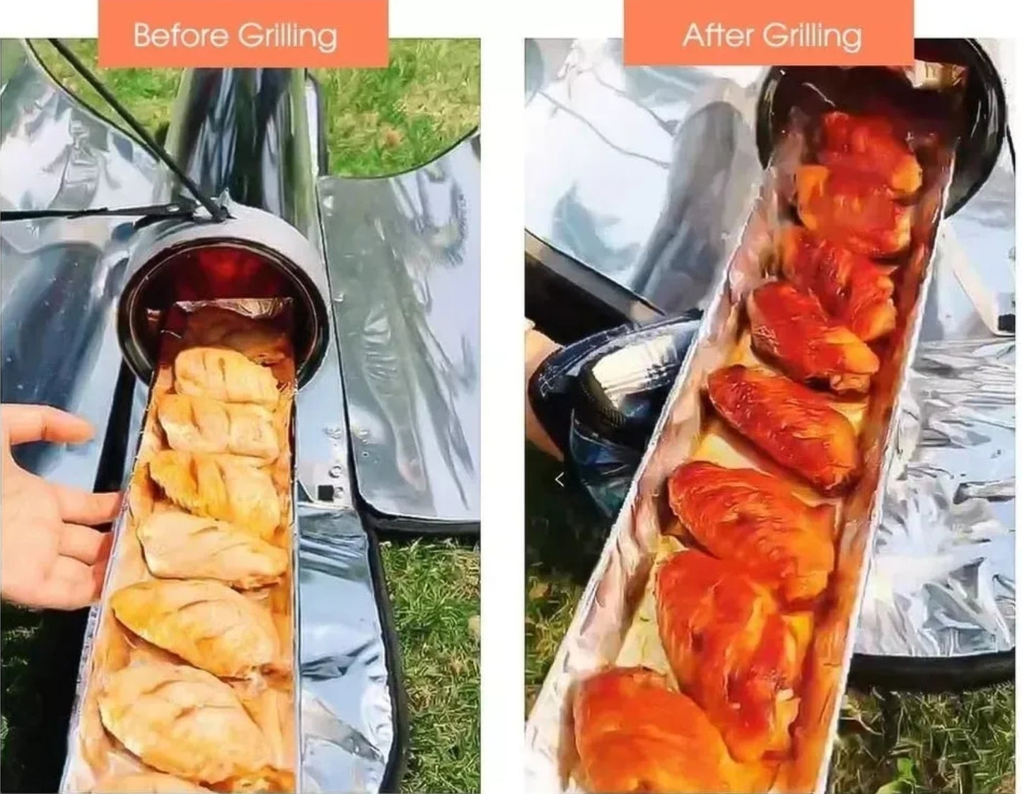 Solar Barbecue Cooker Food BBQ Camping Cooking New Model 66 cm & Portable