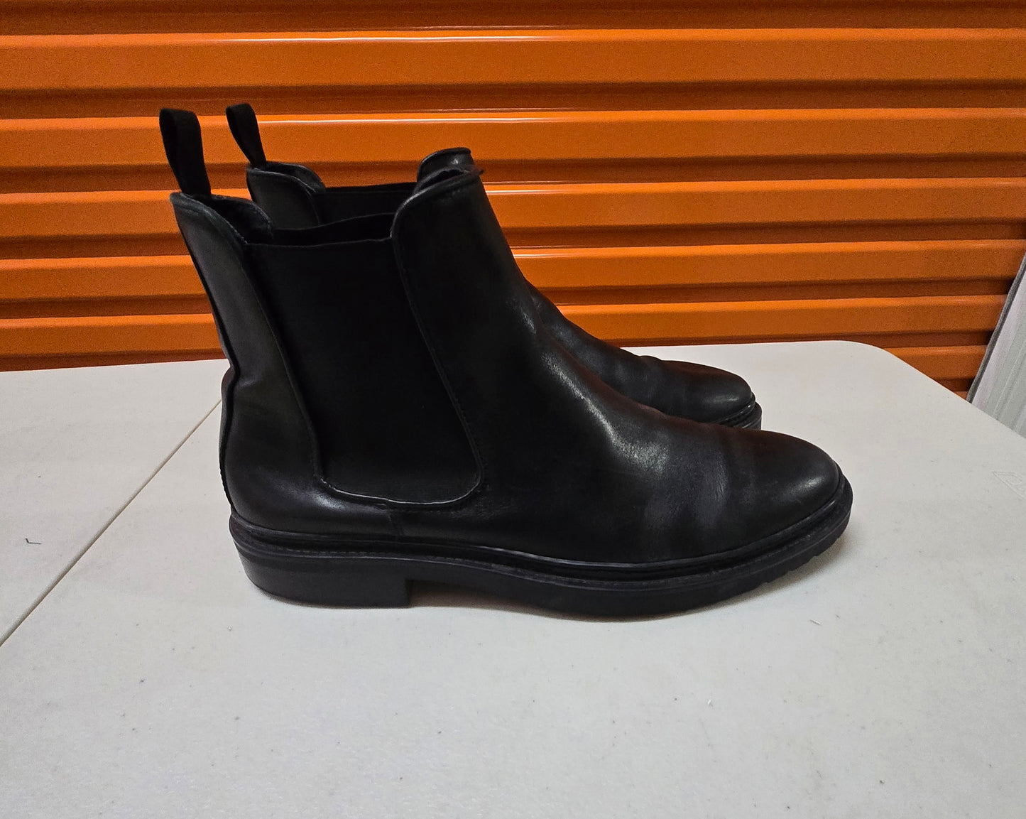 Aquila Mens Leather Boots Black Shoes Size 11 US, 10 UK, 44 EUR - Ready To Go