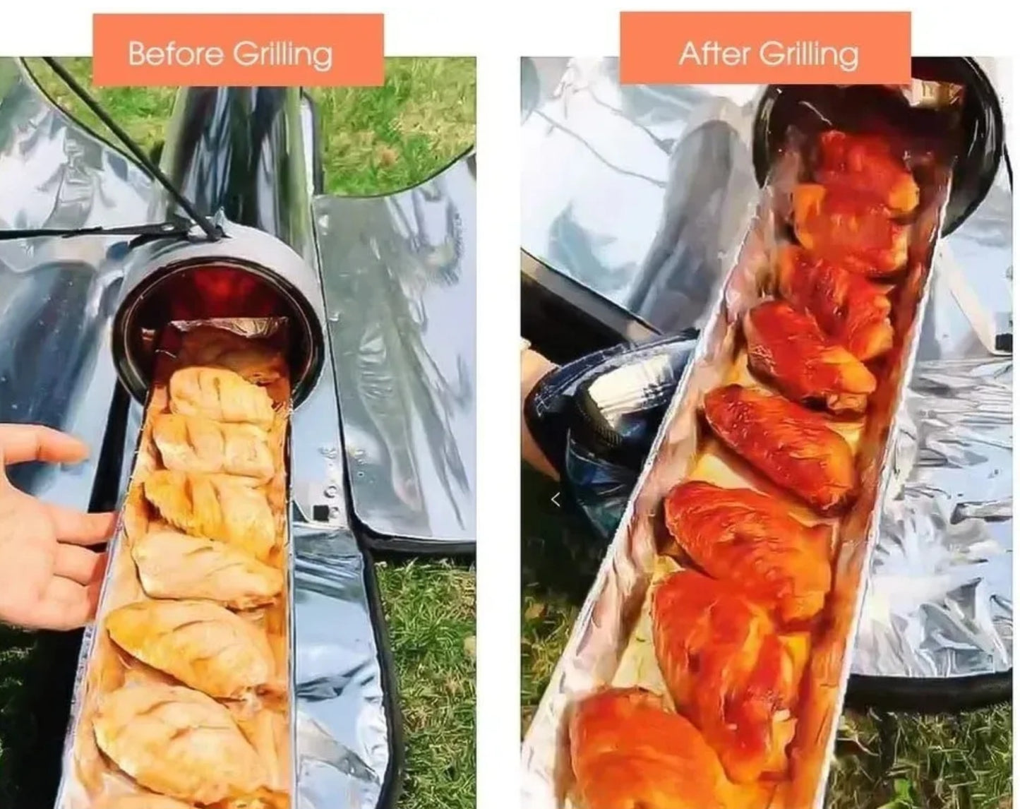 Solar Barbecue Cooker Food BBQ Camping Cooking New Model 66 cm & Portable
