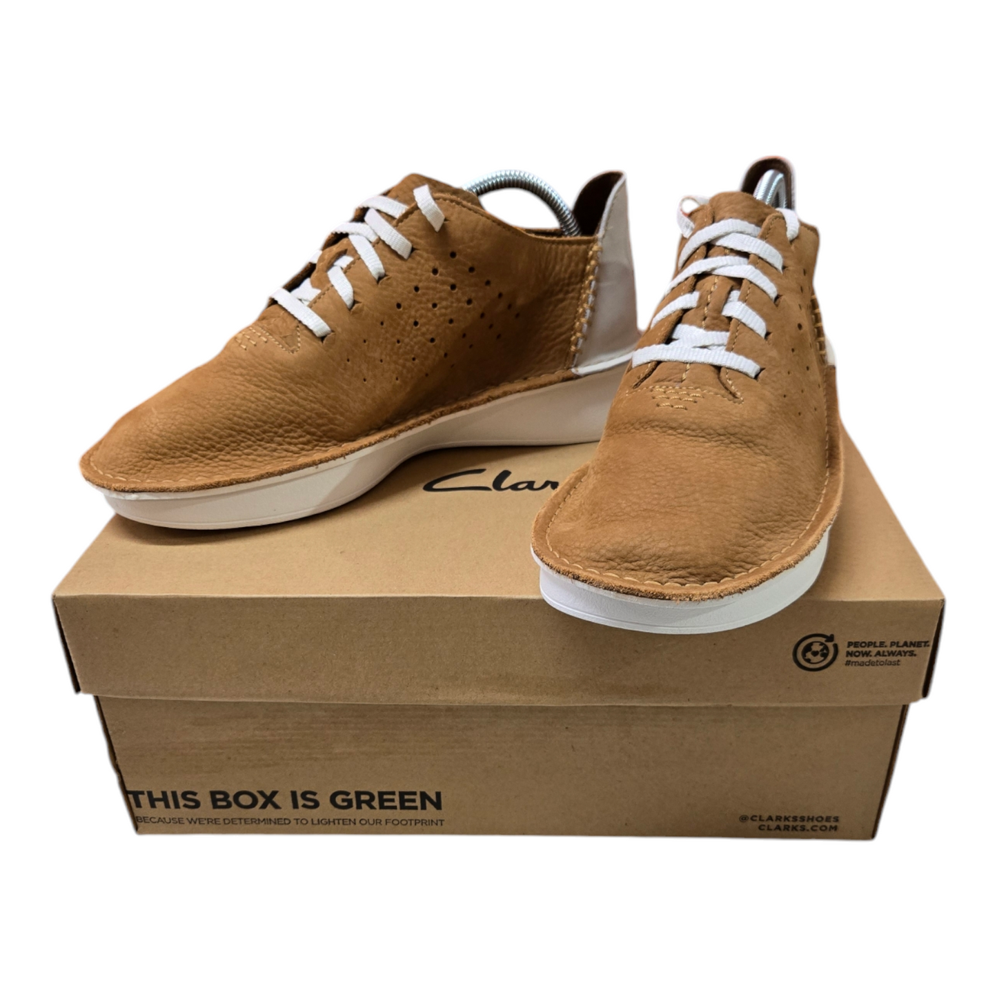 Clarks Velhill Etch Womens Shoes Leather Light Tan Combination Size 10 US, 7.5 UK, 41.5 EUR