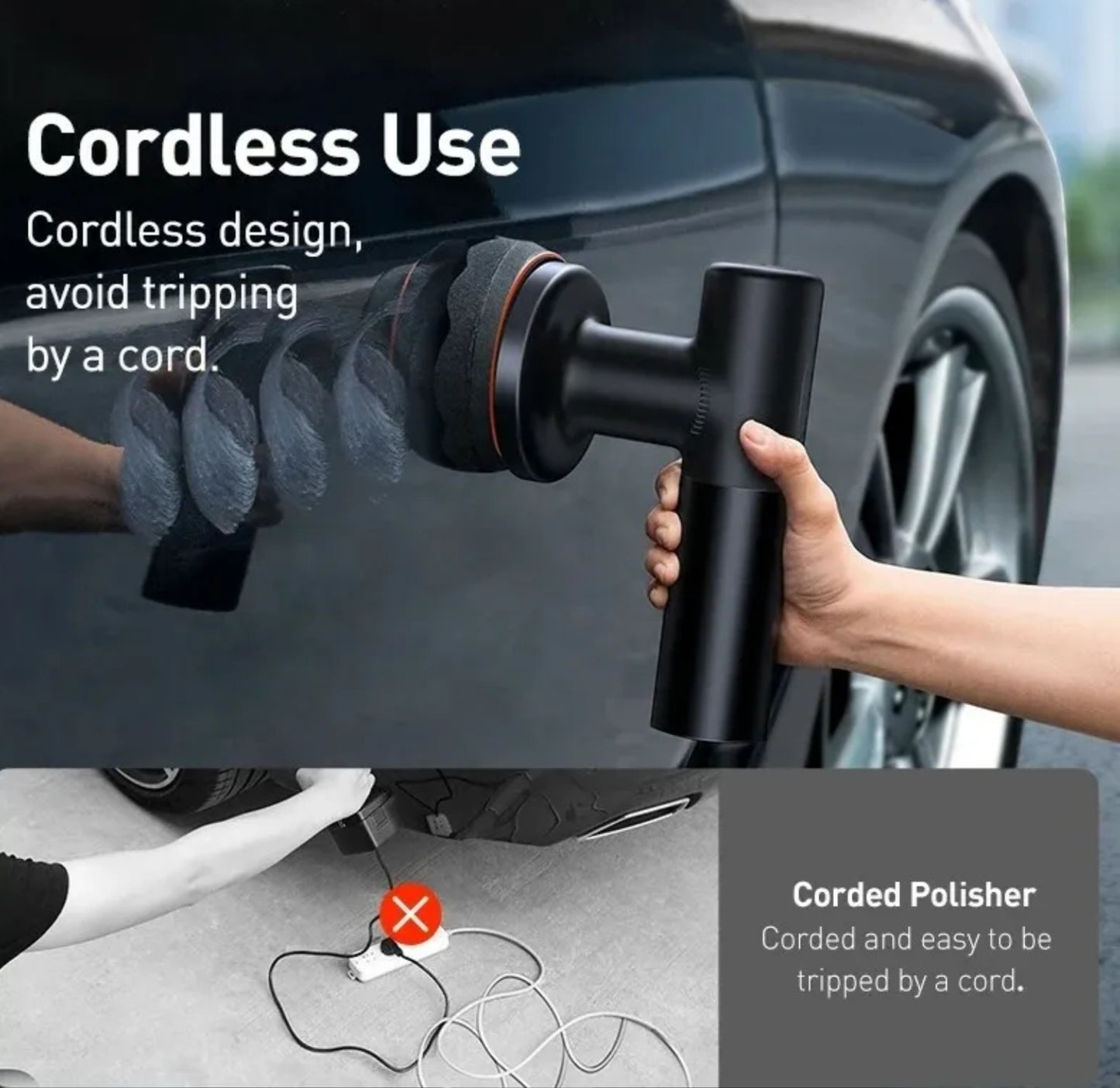Baseus Polisher Wireless 3800rpm Adjustable Car Polishing Machine + Accessories