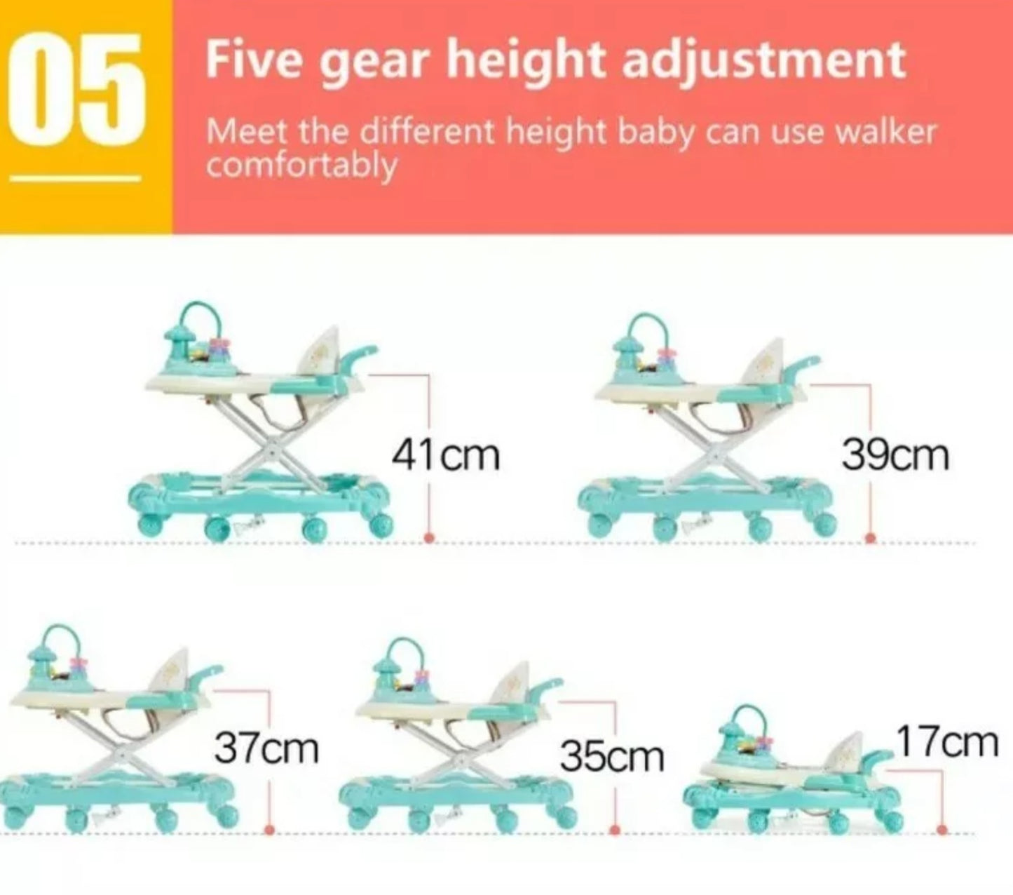 Multifunctional 2 in 1 Baby Walker & Rocking Chair Mute Wheels+Shade & Napkin 👶