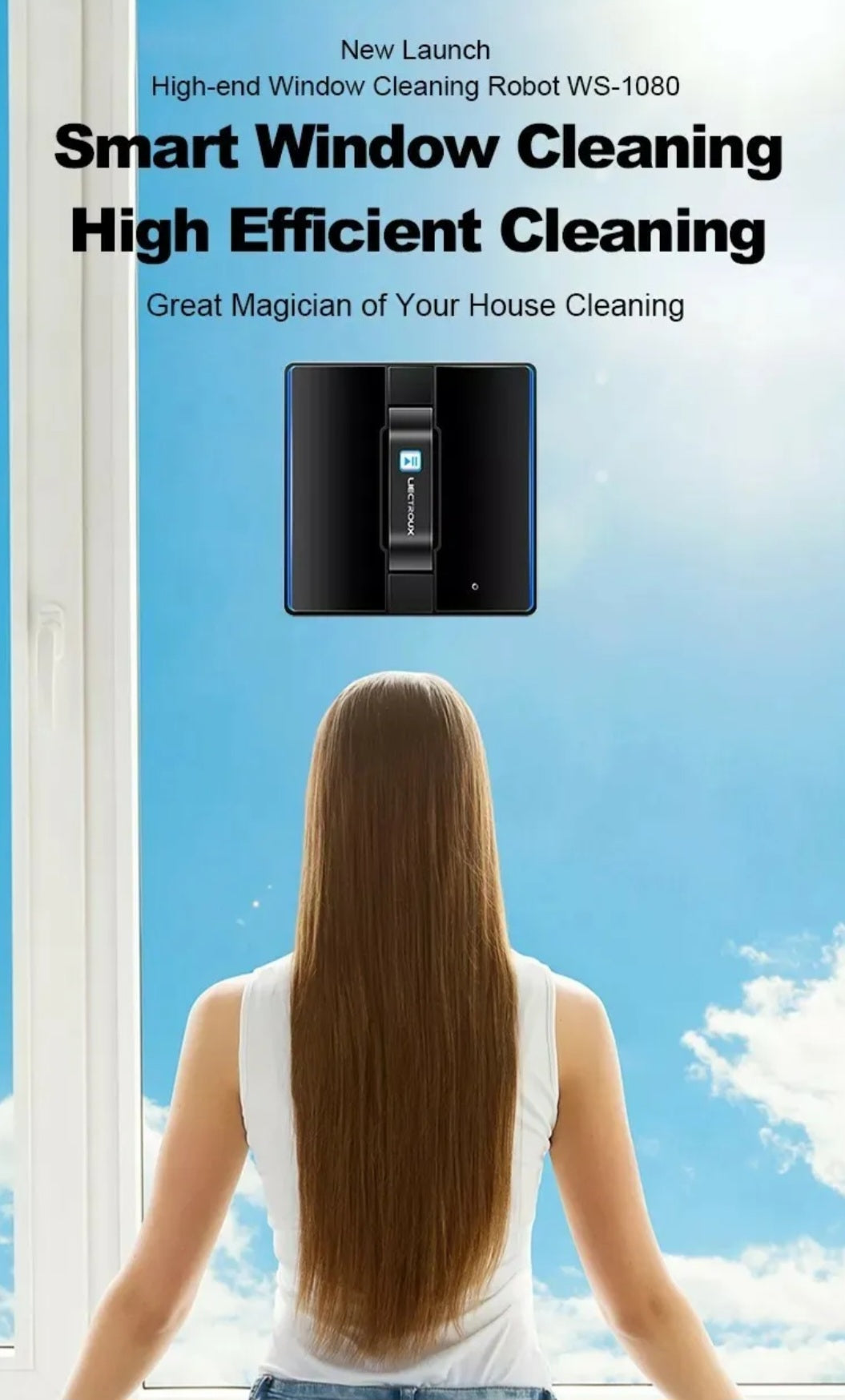 Robot Window Cleaner Advanced Smart Brushless Laser Sensor + App & Remote - NEW