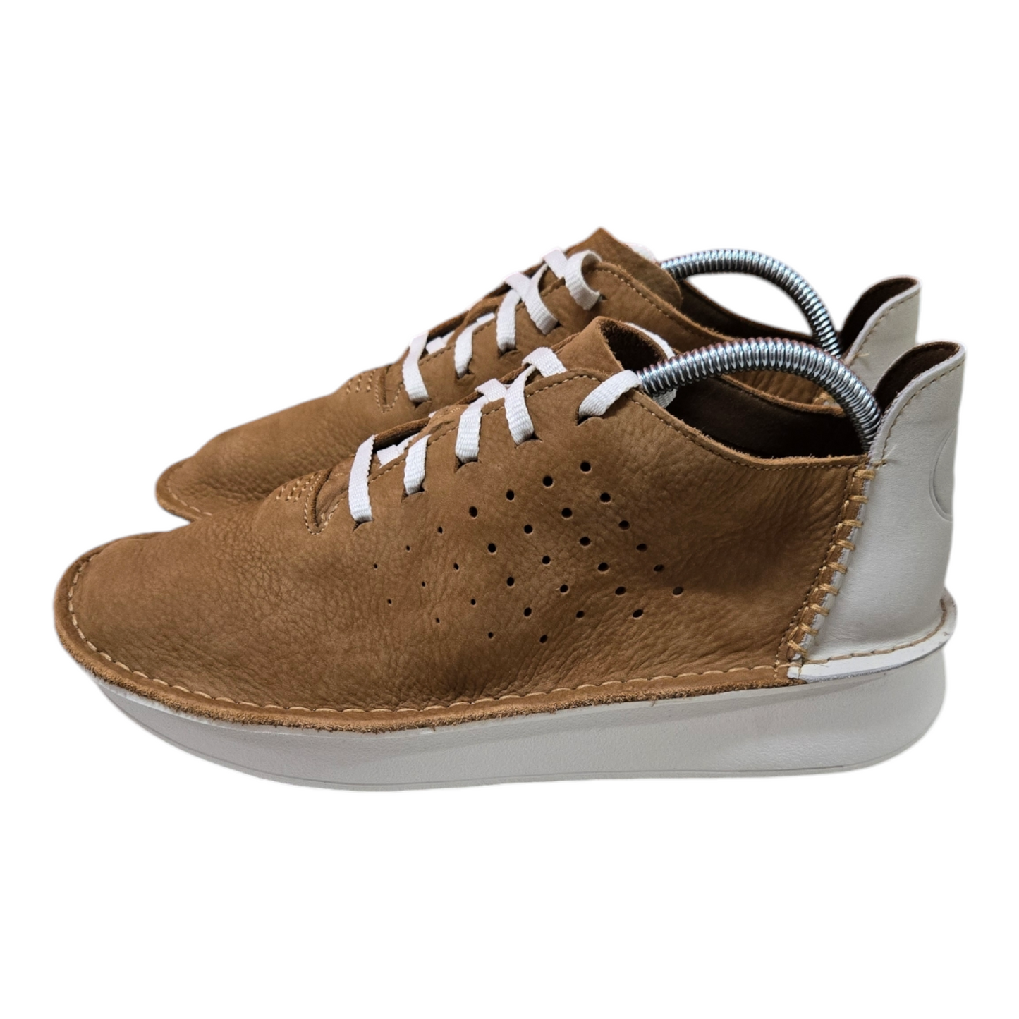 Clarks Velhill Etch Womens Shoes Leather Light Tan Combination Size 10 US, 7.5 UK, 41.5 EUR