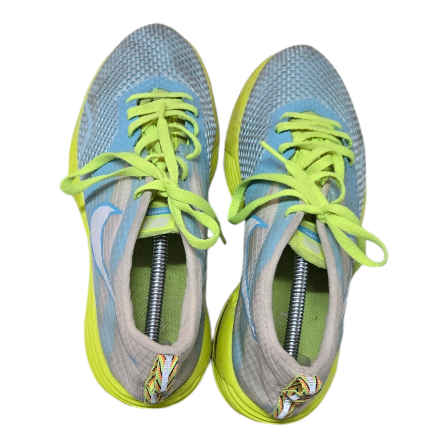 NIKE LunarMTRL+ Womens Shoes Blue/Silver/Lime Runners Size 8 US, 5.5 UK, 39 EUR