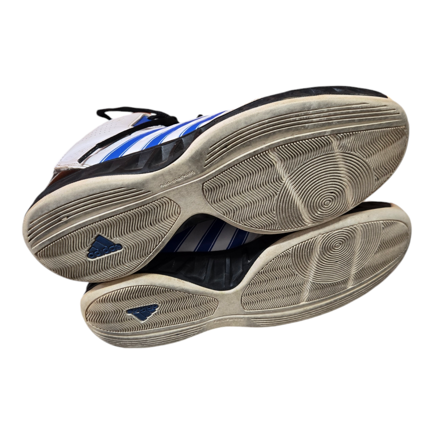 Adidas Hoop Fury Mens Basketball Shoes White/Blue Size 9.5 US, 9 UK, 43 1/3 EUR