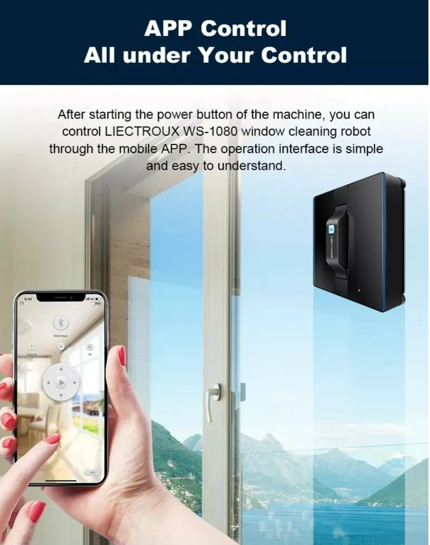 Robot Window Cleaner Advanced Smart Brushless Laser Sensor + App & Remote - NEW