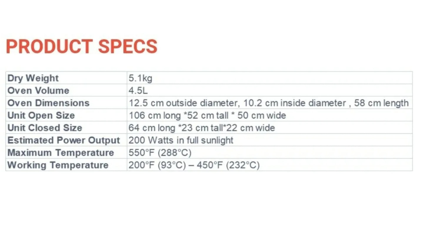 Solar Barbecue Cooker Food BBQ Camping Cooking New Model 66 cm & Portable