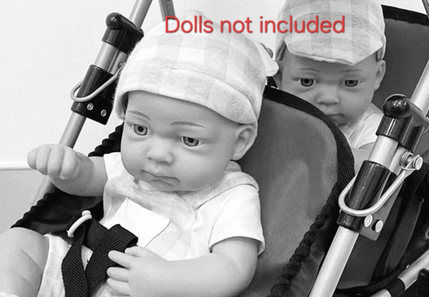 New Twin Doll Stroller Foldable Toy Pink Pram with Canopy & Basket - Lightweight