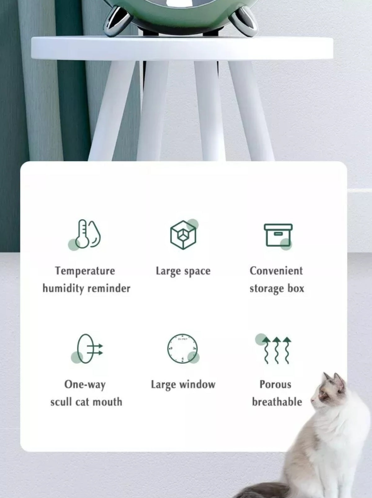 ZH-Pet Carrying Bag New Breathable Backpack + Temperature & Humidity Reminder Dogs & Cats