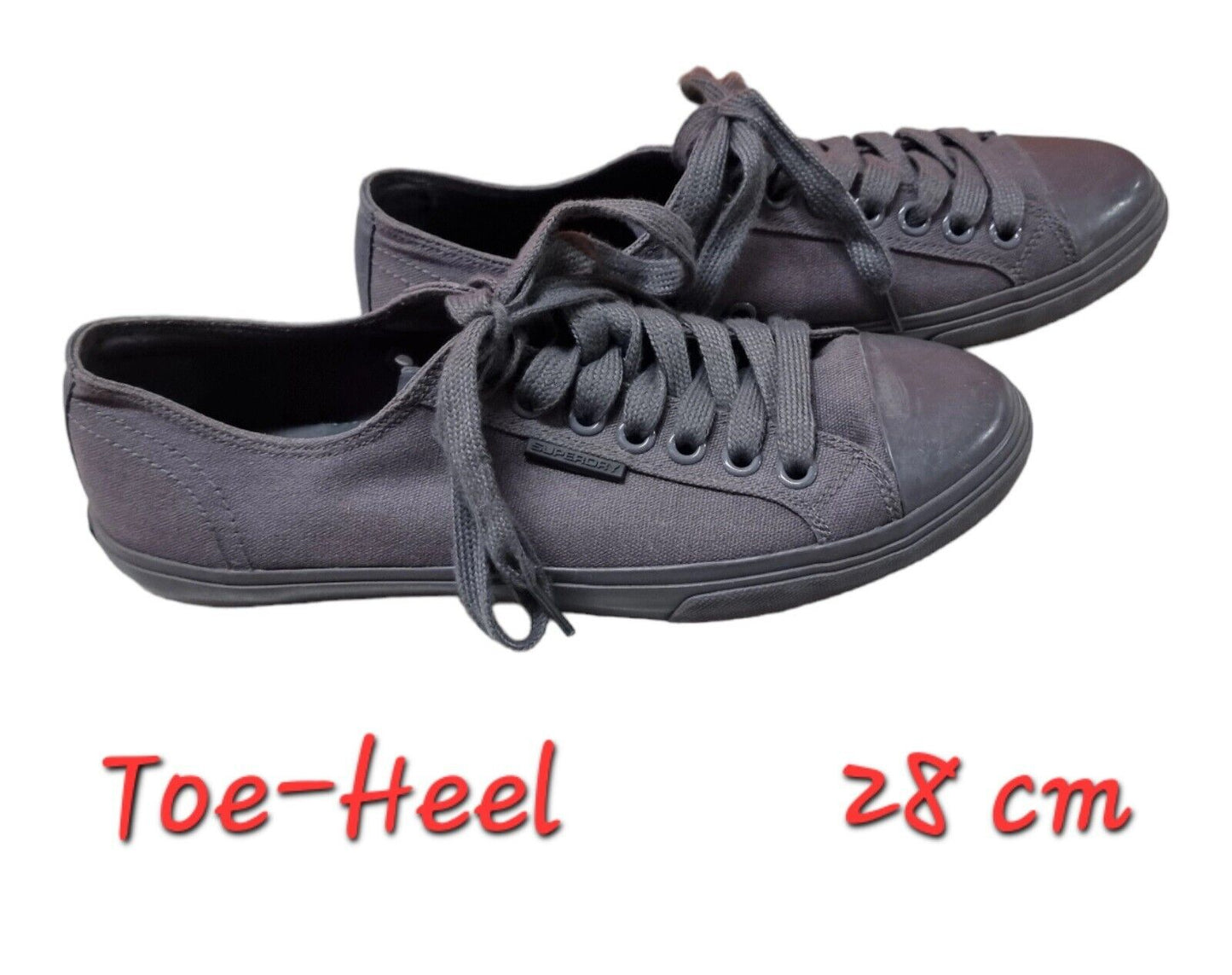 SUPERDRY Mens Shoes Grey Cotton Sneakers Size 10 US, 9 UK, 43 EUR - Ready To Go