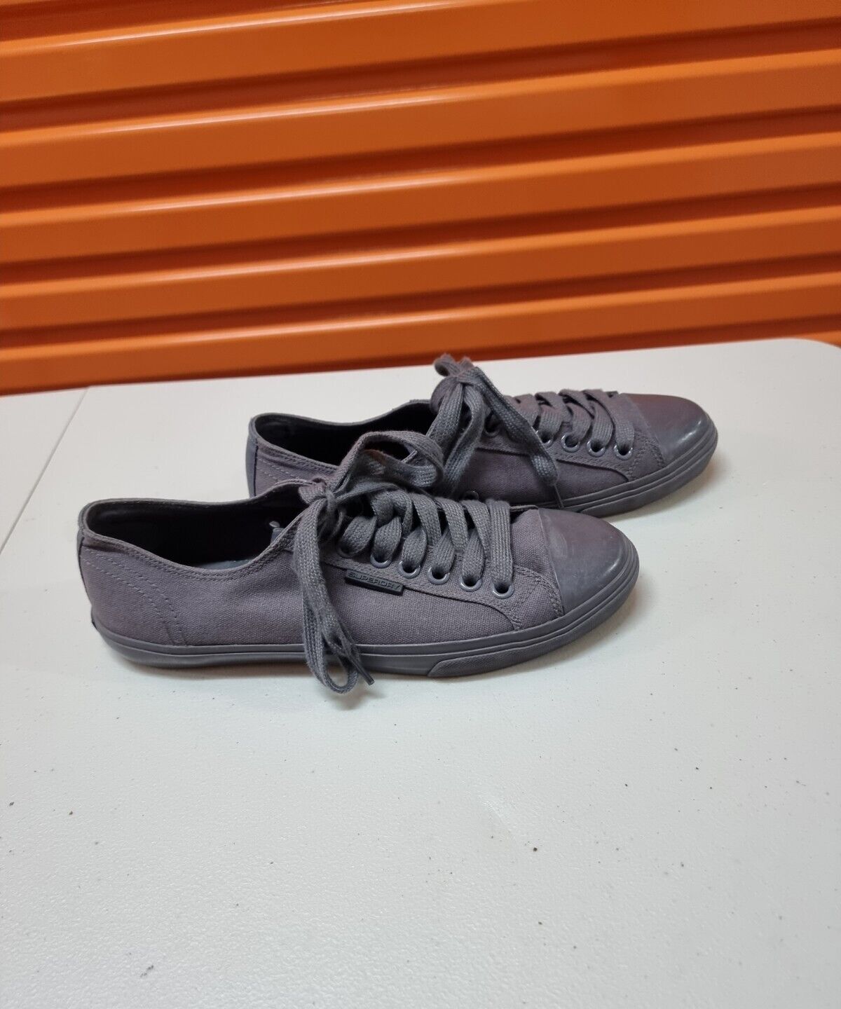SUPERDRY Mens Shoes Grey Cotton Sneakers Size 10 US, 9 UK, 43 EUR - Ready To Go
