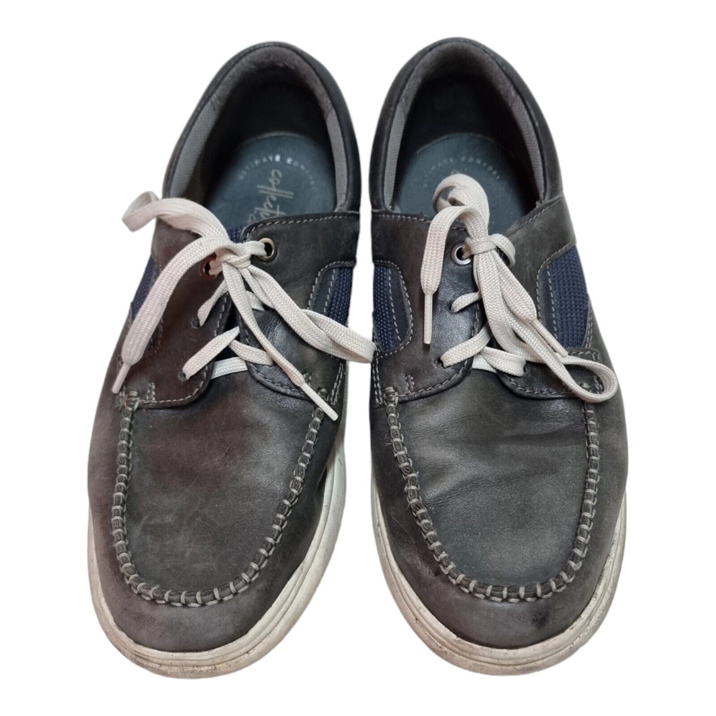 Collection By CLARKS Mens Boat Shoes Grey Size 10 US, 9 UK, 43 EUR - Ready To Go