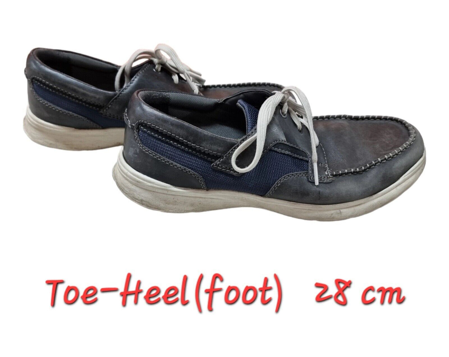 Collection By CLARKS Mens Boat Shoes Grey Size 10 US, 9 UK, 43 EUR - Ready To Go