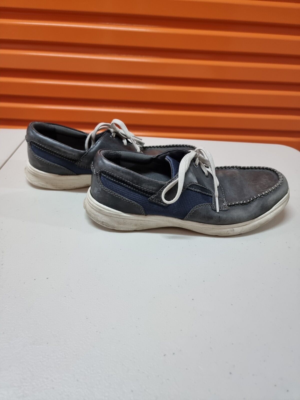 Collection By CLARKS Mens Boat Shoes Grey Size 10 US, 9 UK, 43 EUR - Ready To Go