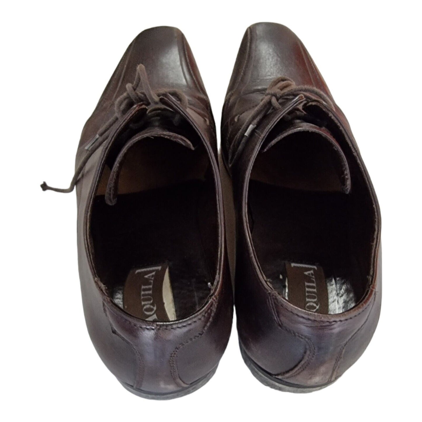 AQUILA Shoes Mens Formal Leather Upper Size 41 EUR, 8US, 7UK Brown Made in Italy