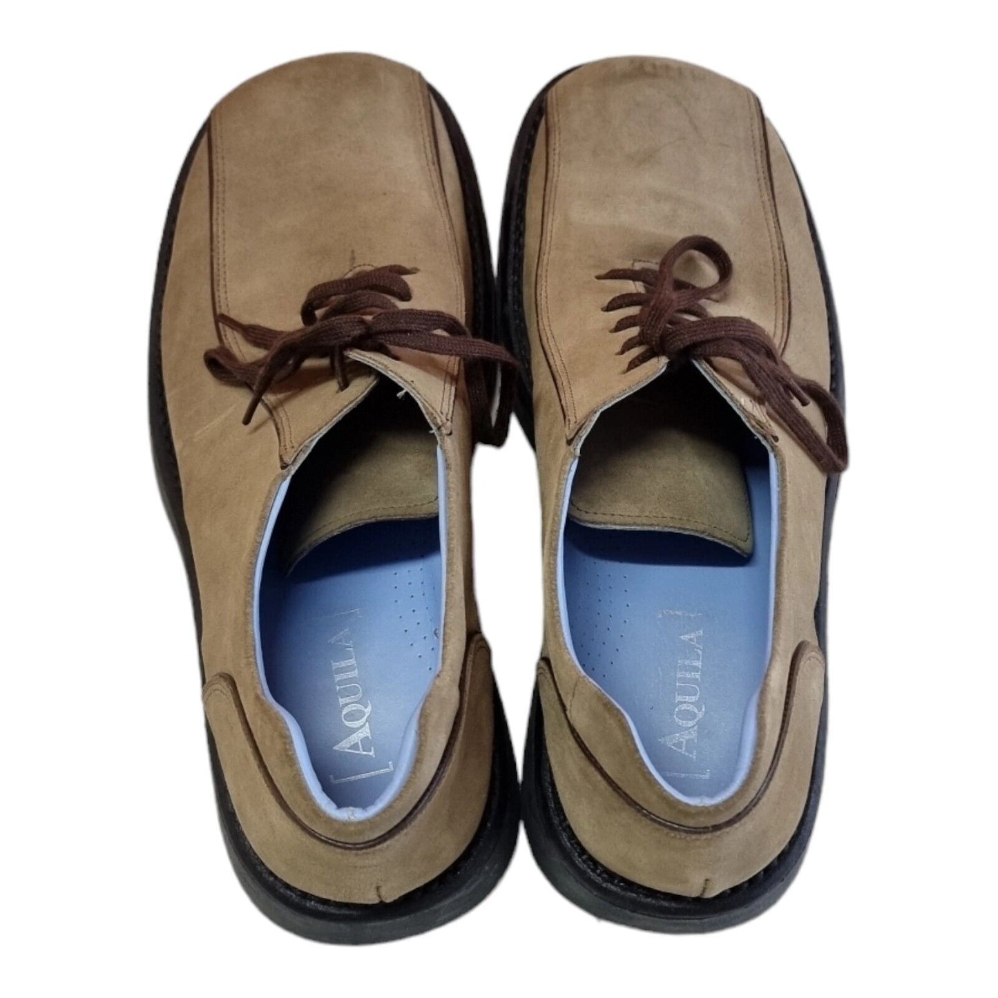 AQUILA Mens Shoes Khaki Leather Upper Size 11 US, 10 UK, 44 EUR - Like New 👌