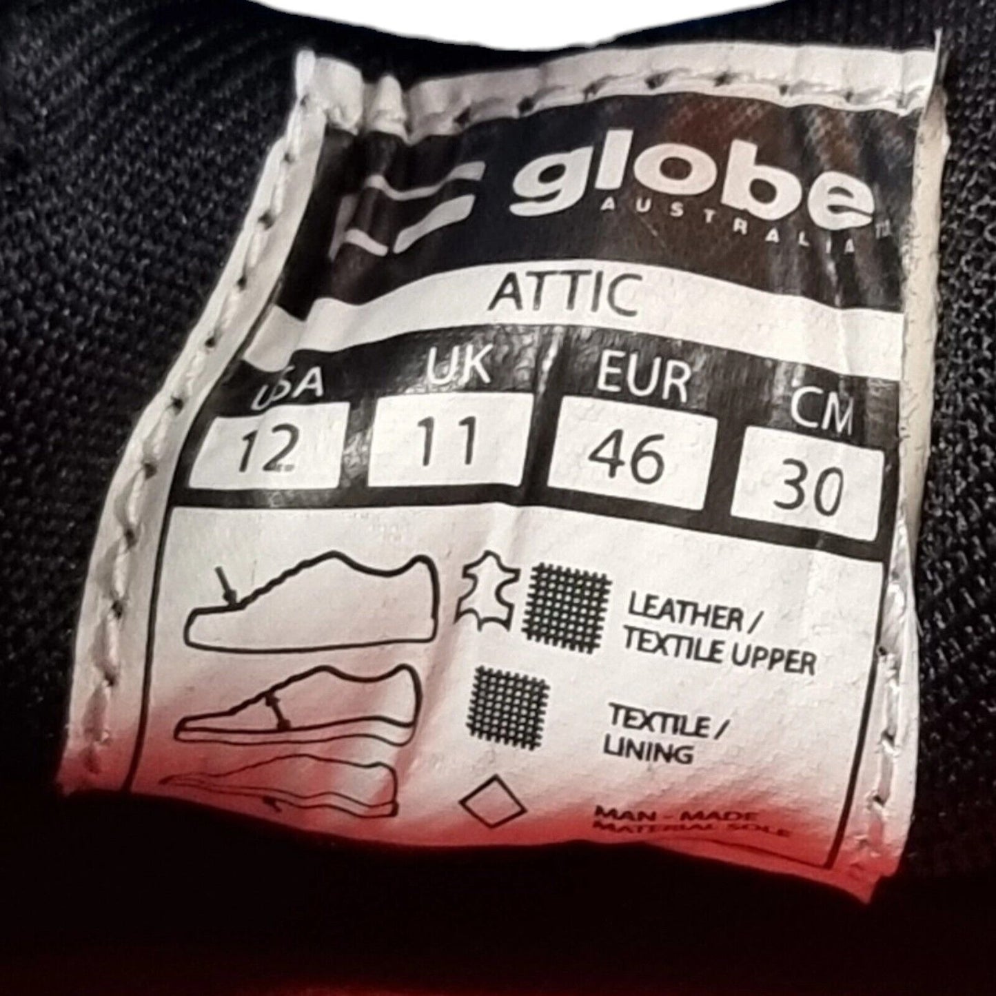 GLOBE Australia Attic Mens Shoes Black Sneakers Size 12 US, 11 UK, 46 EUR 👟
