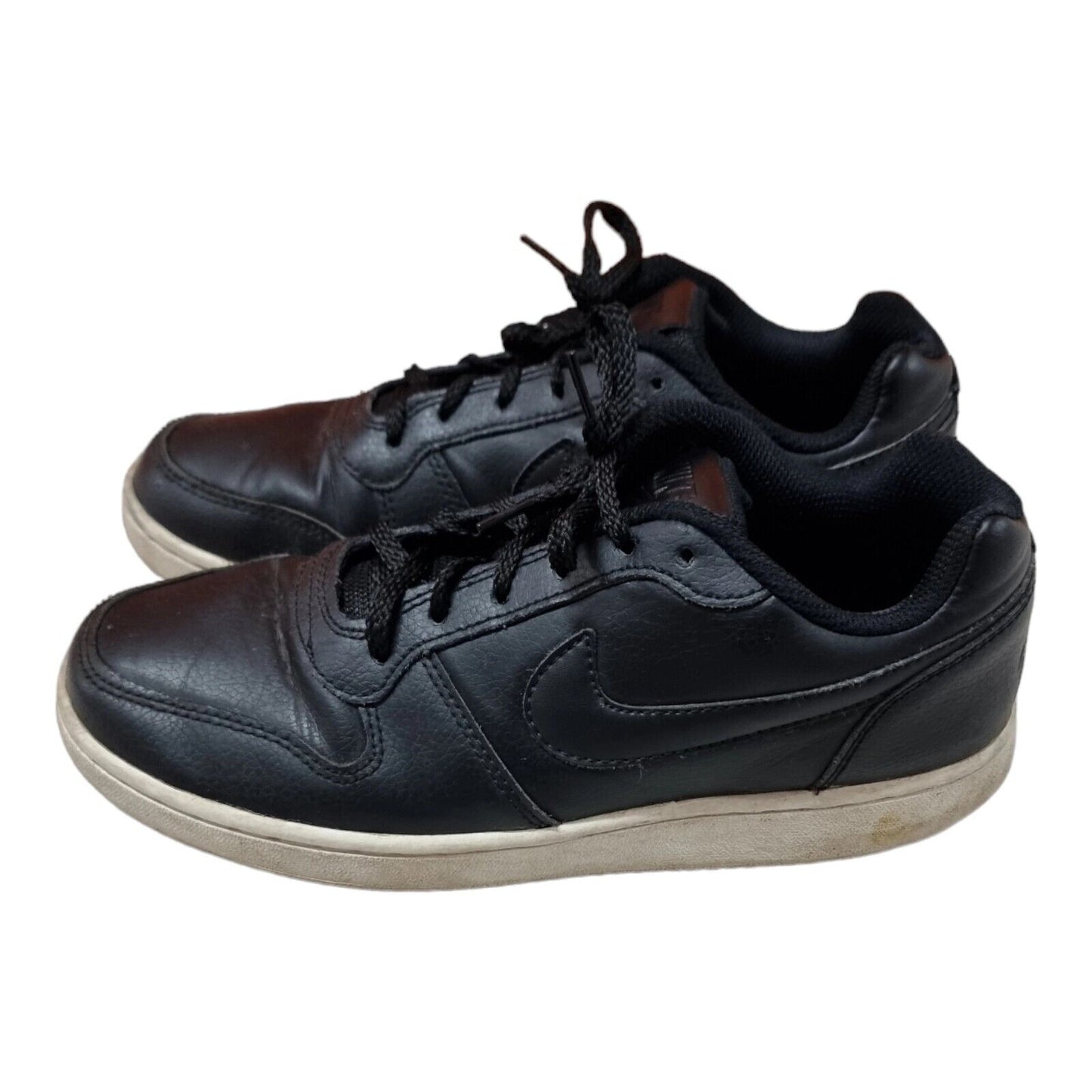 NIKE Ebernon Low Womens Sneakers Black Leather Shoes Size 8 US, 5.5 UK, 39 EUR