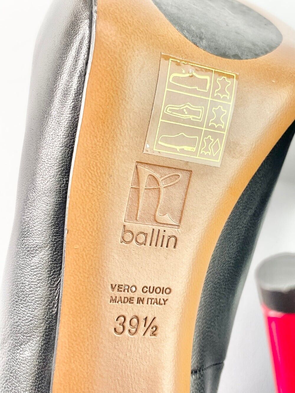 BALLIN FOR RAOUL BLACK LEATHER SHOES WOMENS HIGH HEELS Size 39.5 EUR , 9.5 US
