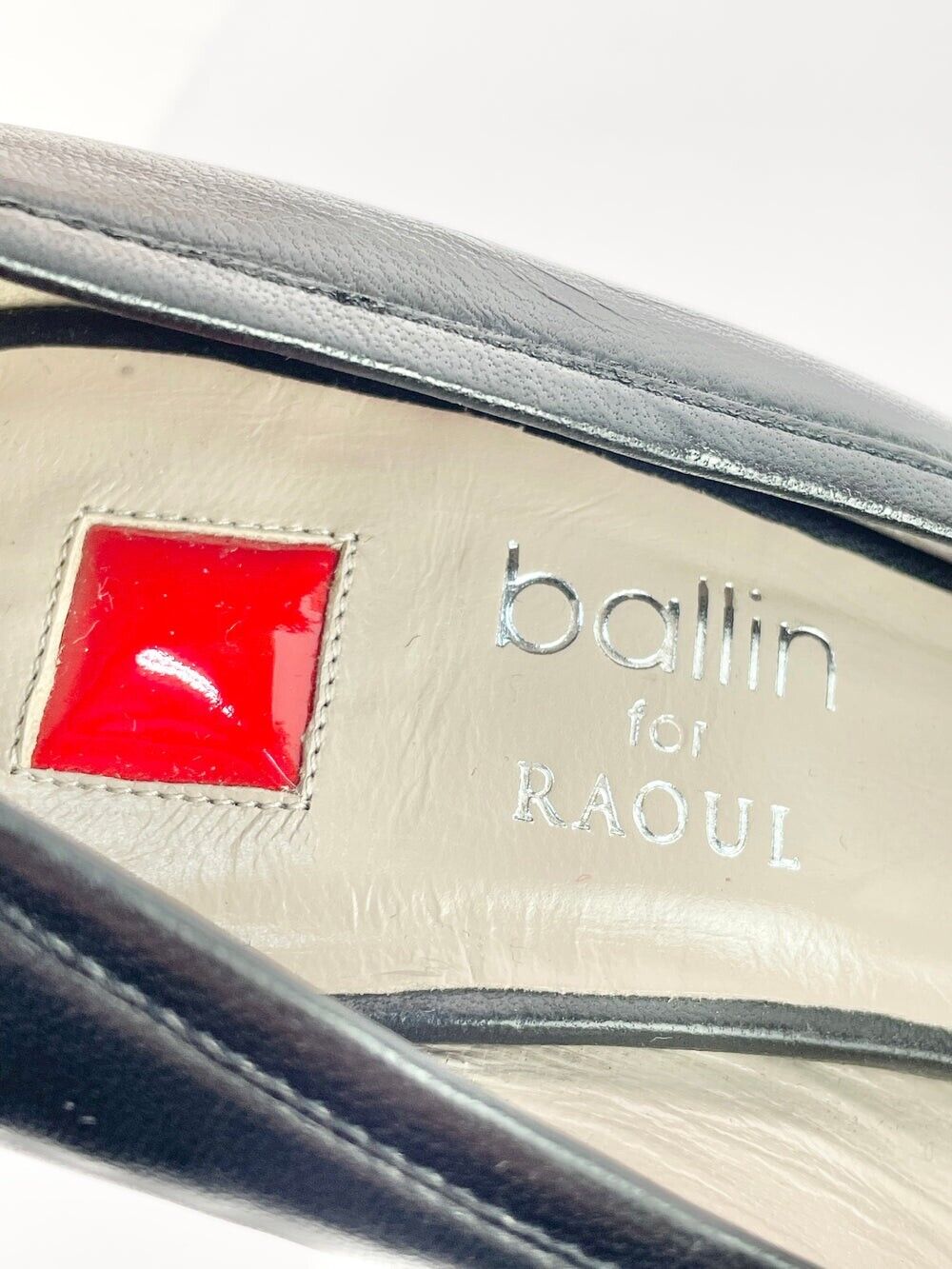 BALLIN FOR RAOUL BLACK LEATHER SHOES WOMENS HIGH HEELS Size 39.5 EUR , 9.5 US