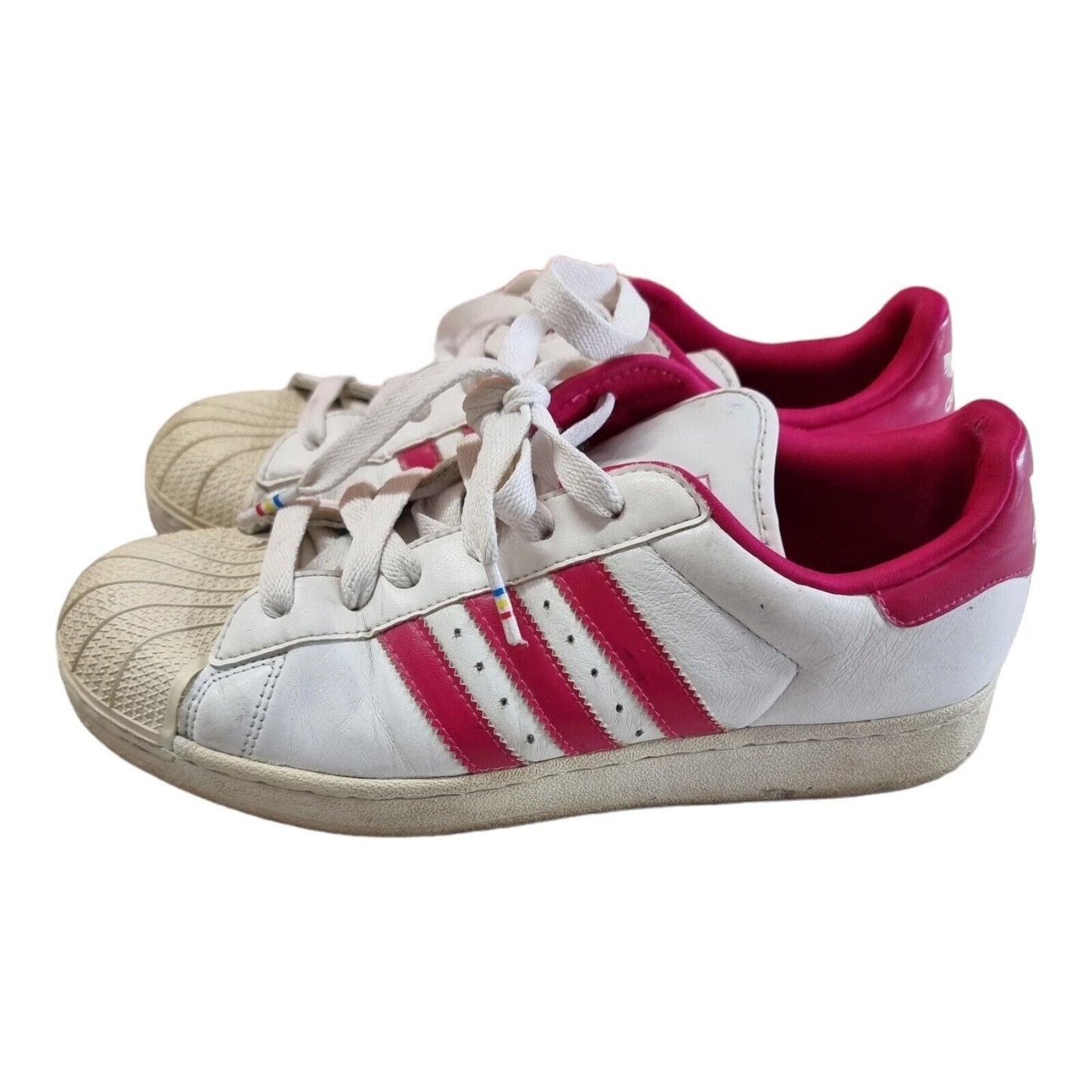 ADIDAS Originals Superstar Womens Shoes White/Hot Pink Sneakers 8.5US,7UK,40.2/3