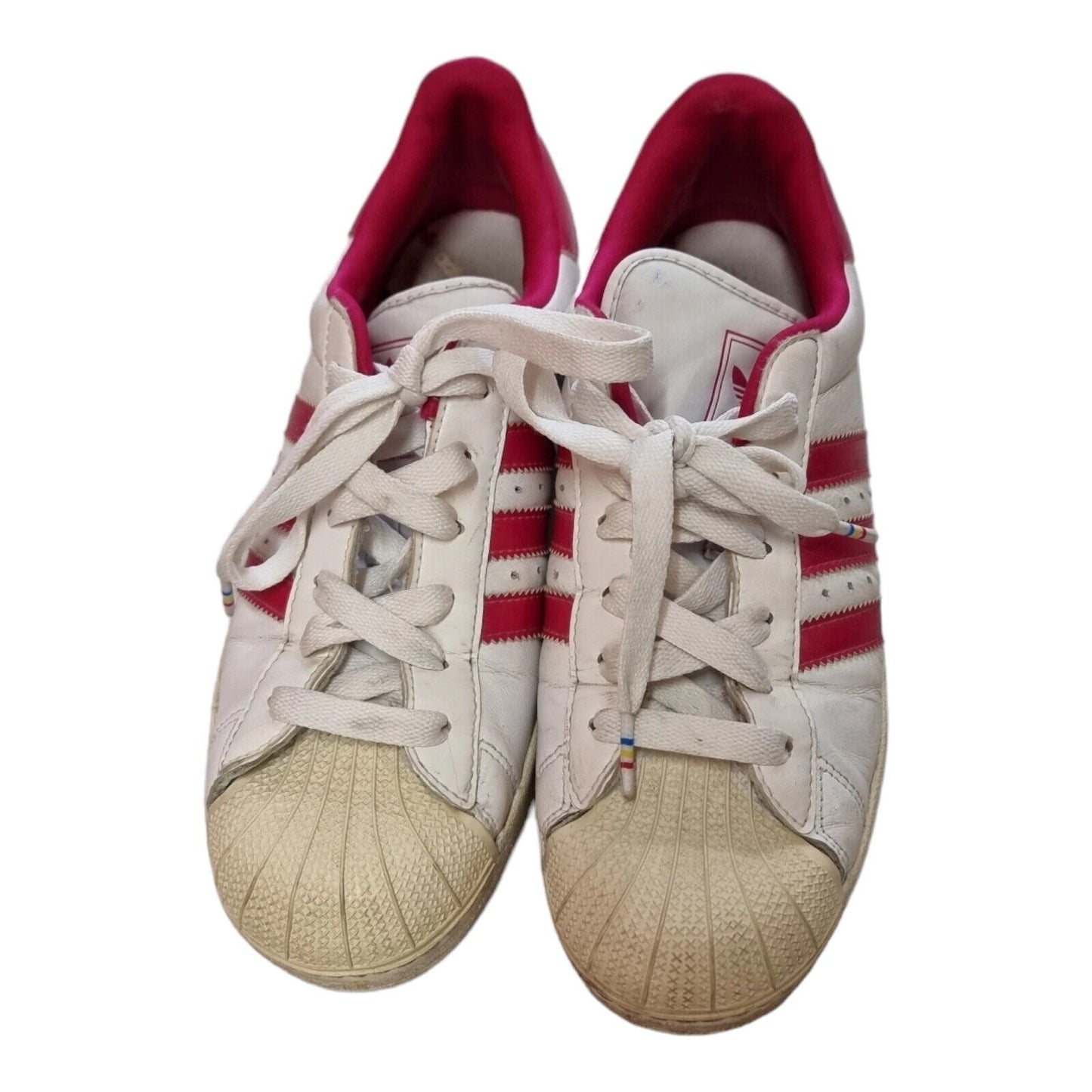 ADIDAS Originals Superstar Womens Shoes White/Hot Pink Sneakers 8.5US,7UK,40.2/3