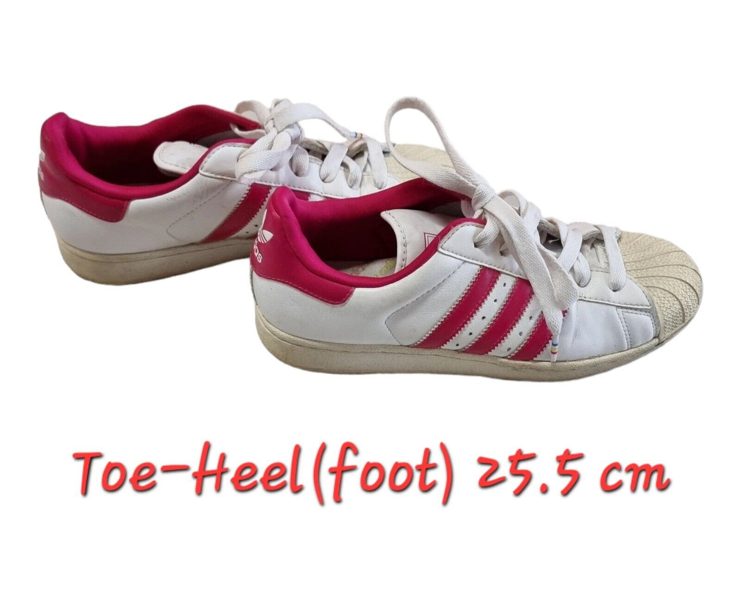 ADIDAS Originals Superstar Womens Shoes White/Hot Pink Sneakers 8.5US,7UK,40.2/3