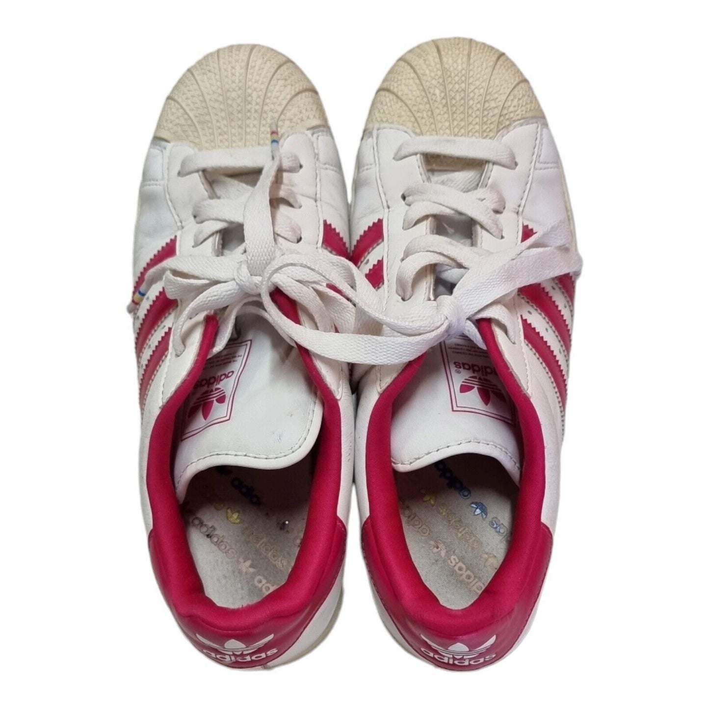 ADIDAS Originals Superstar Womens Shoes White/Hot Pink Sneakers 8.5US,7UK,40.2/3