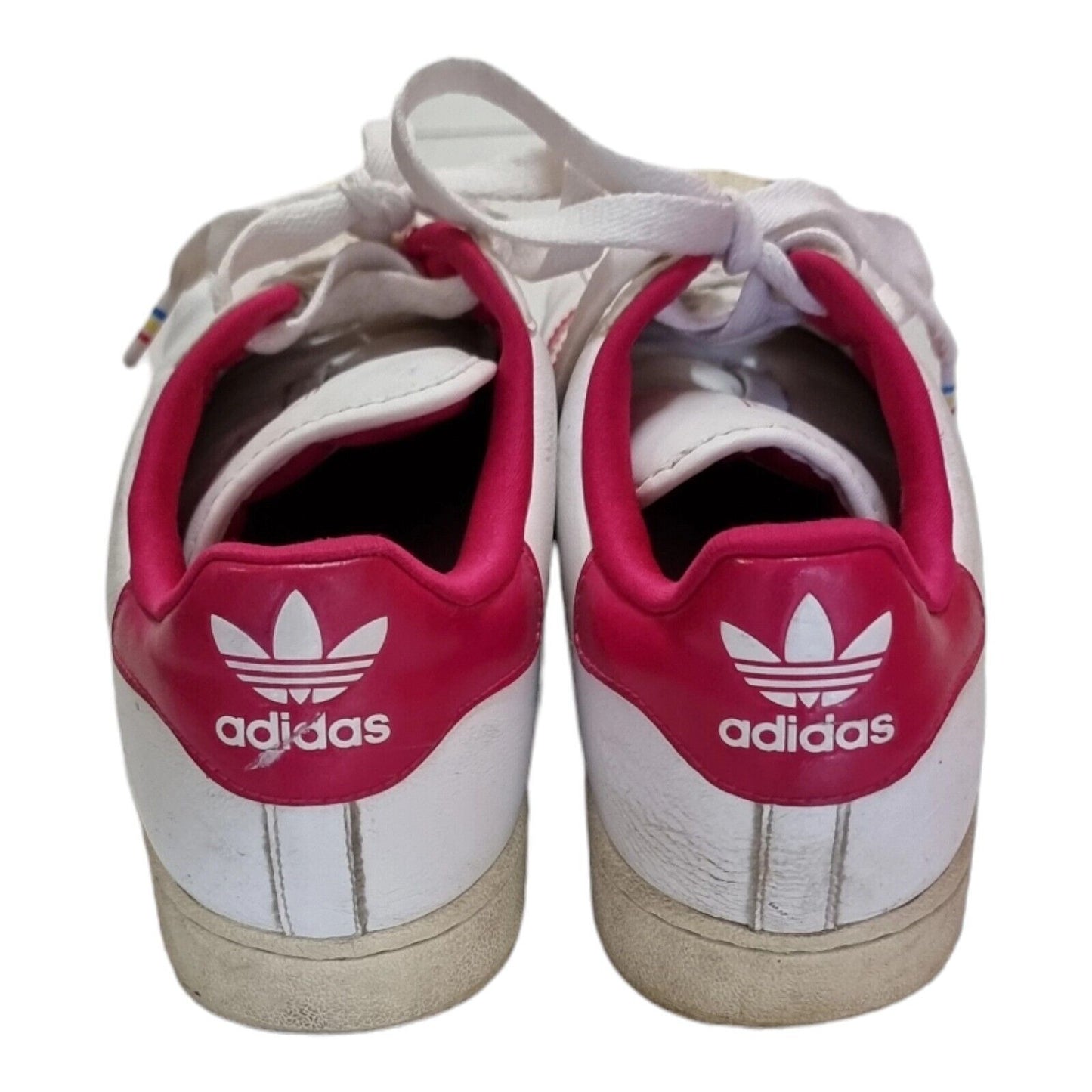 ADIDAS Originals Superstar Womens Shoes White/Hot Pink Sneakers 8.5US,7UK,40.2/3