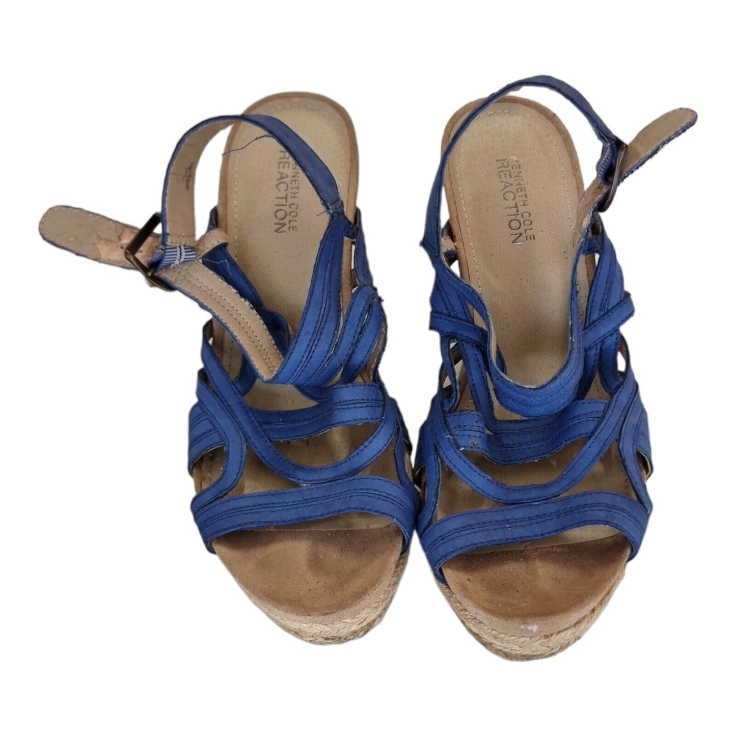 KENNETH COLE Reaction Wedge Sandal Womens Shoes Blue Size 7.5 US, 5.5 UK,38 EUR
